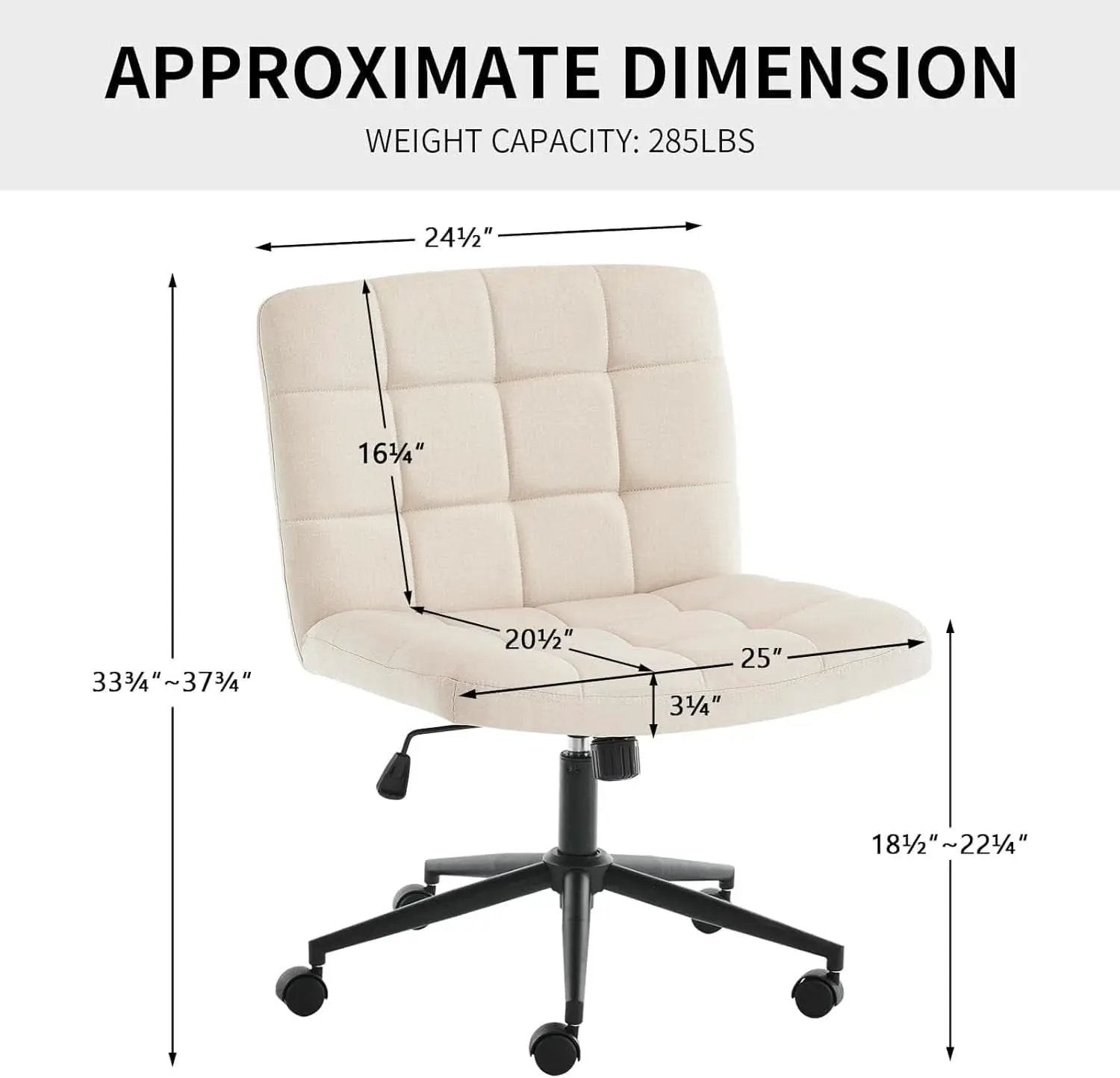 Height Adjustable Swivel Office Chair With Wheels Beige from PriceLows™