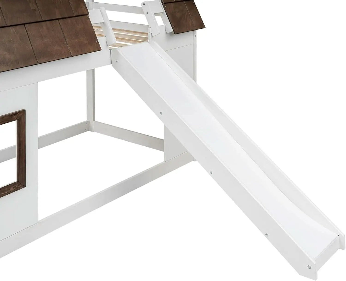 Twin Over Twin Bunk Bed With Slide For Kids Room Ready from PriceLows™