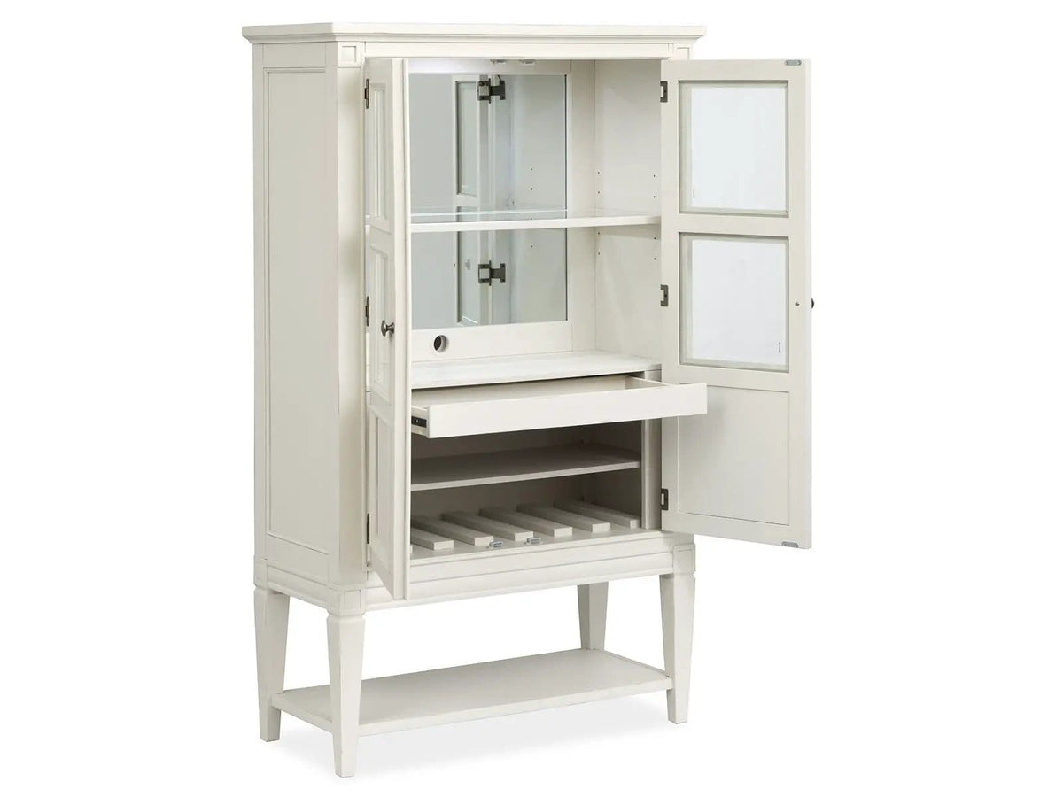 Willowbrook Display Cabinet | 18 x 40 x 66 in | Tempered Glass & Veneer | Egg Shell White