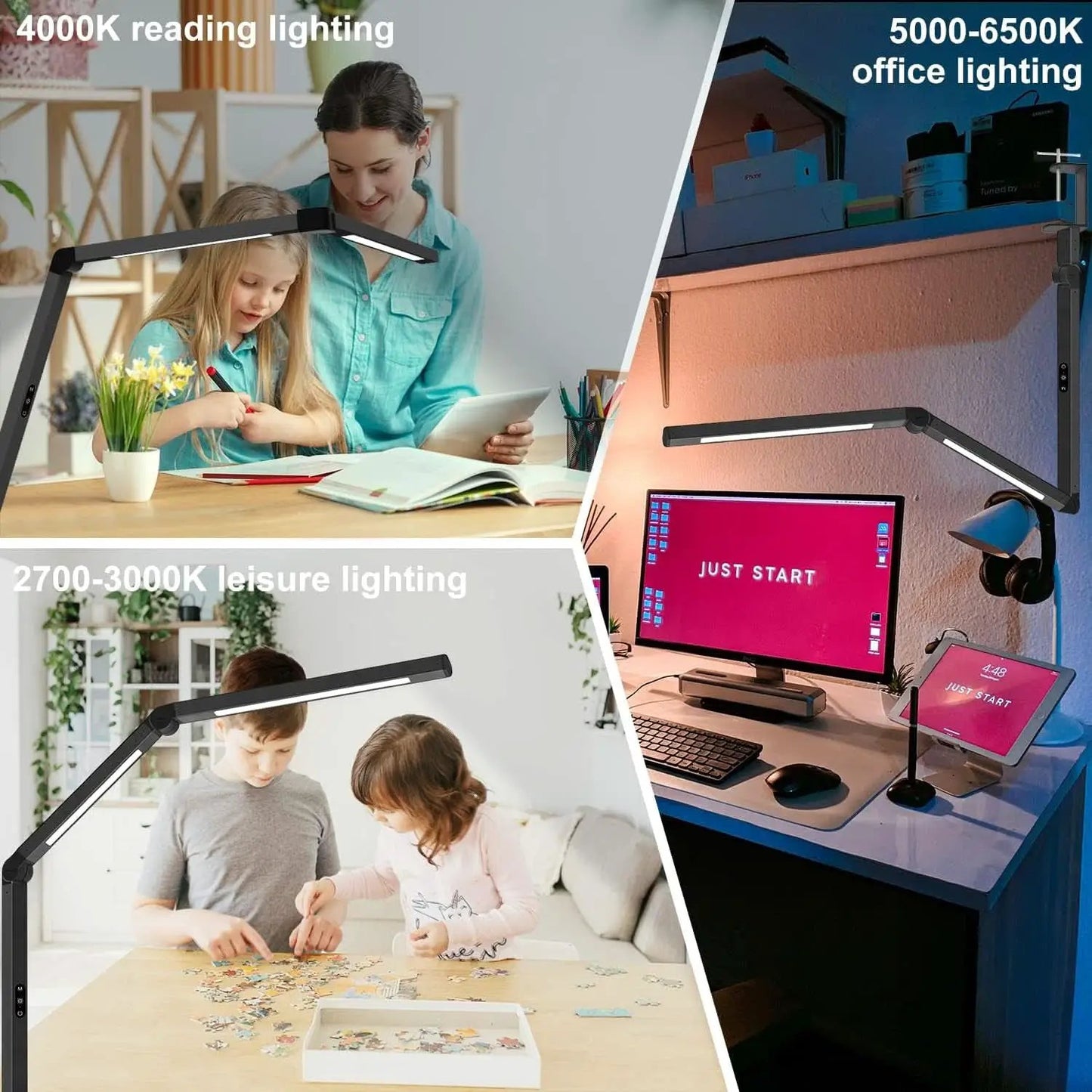 LED Desk Lamp With Clamp And Swing Arm 4 CCT Modes from PriceLows™