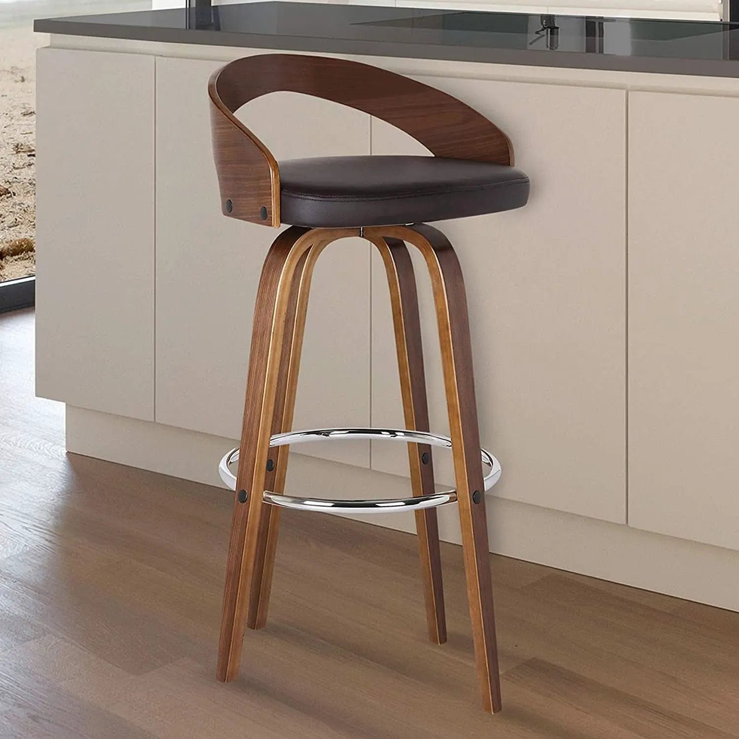 Sonia 26 Inch Counter Height Bar Stool Walnut Brown from PriceLows™
