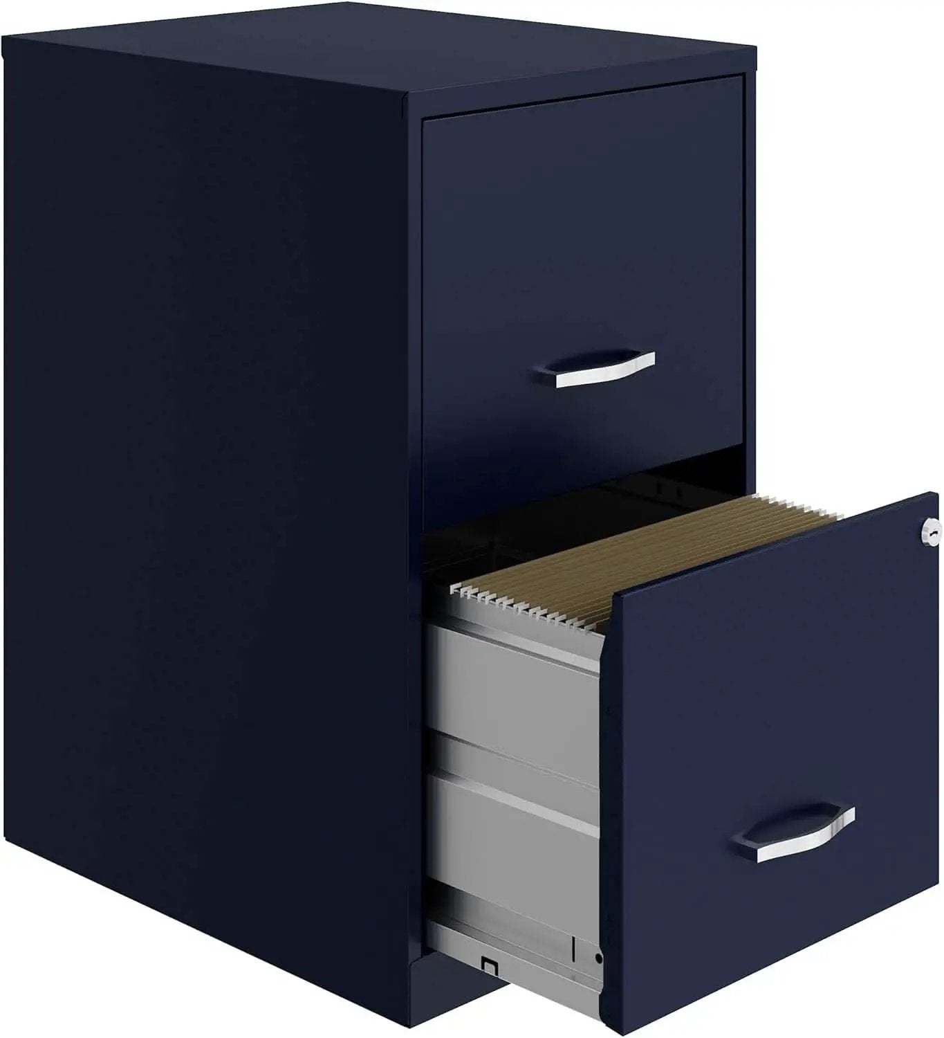Navy Two Drawer File Cabinet With Smooth Glide Drawers, 14.2 By 18 By 24.5 Inches from PriceLows™