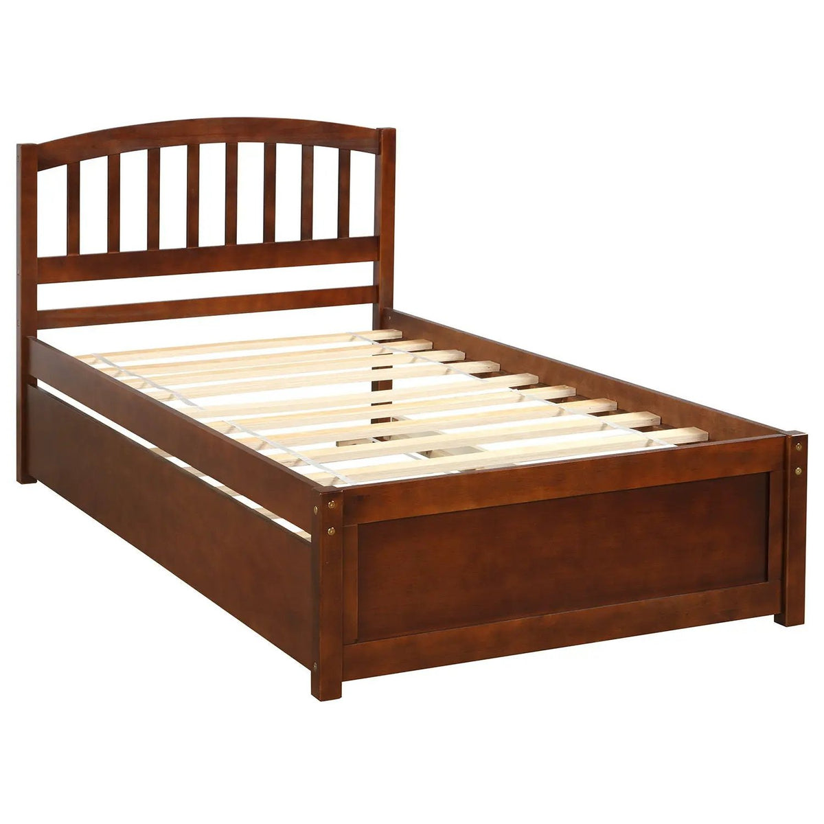 Wood Platform Bed Frame | Trundle Included | Minimalist Stylish Design | 37.5 Inch Height