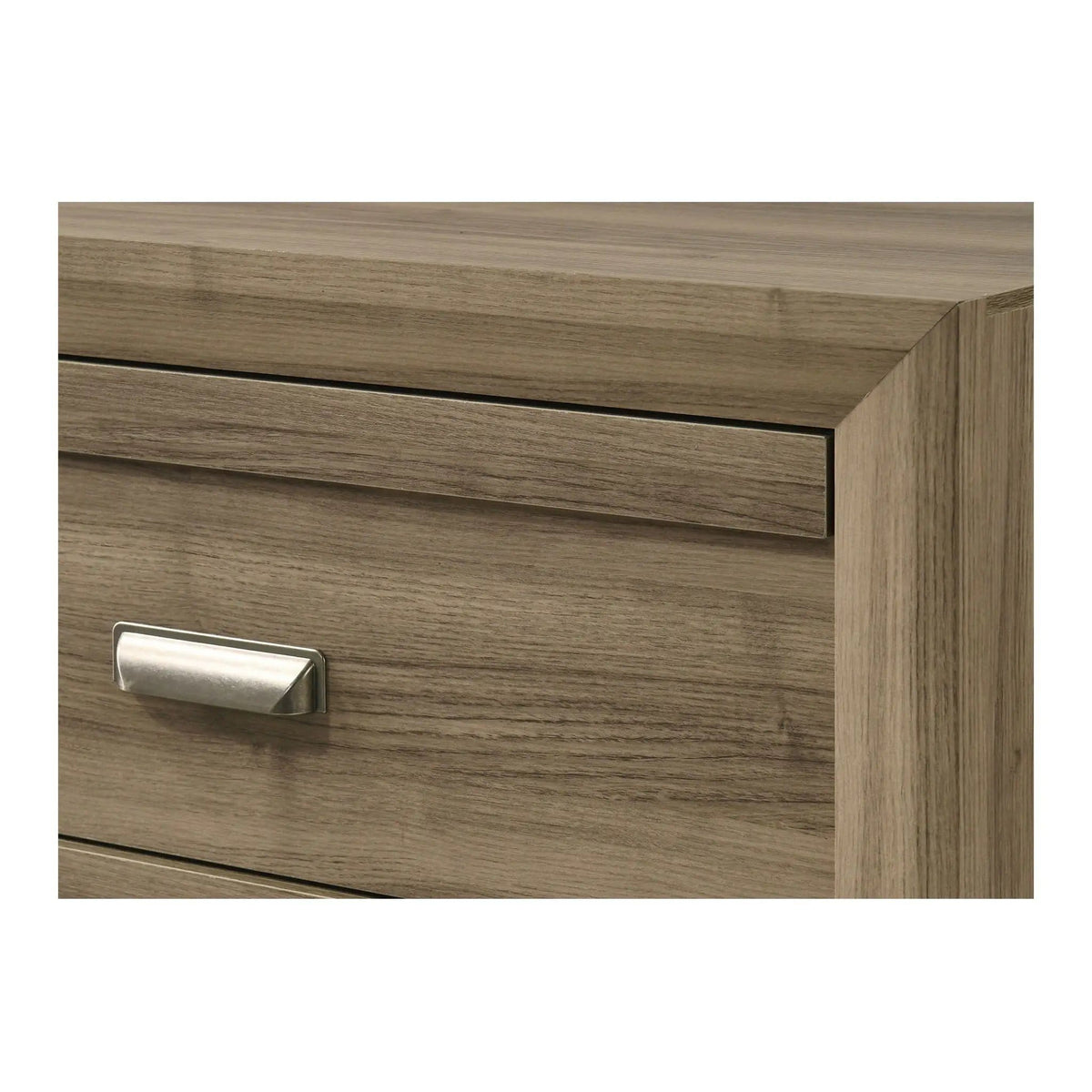 6 Drawers Storage Dresser, Bedroom Furniture Light | 57.8 x 15.9 x 37.8 in | Metal & Wood | Brown