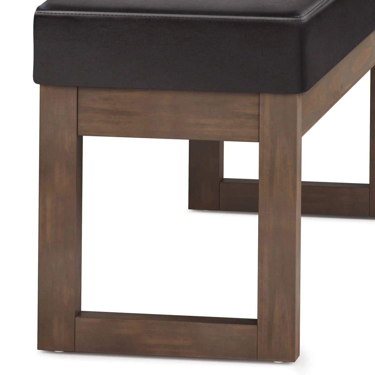 Milltown Upholstered Ottoman Bench | Driftwood Solid Wood Base | Versatile Design | 44.5 Inch Width