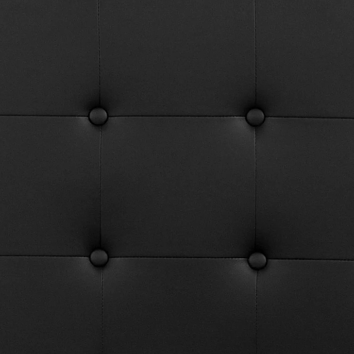 Button Tufted Black Vinyl Queen Size Headboard Upgrade from PriceLows™