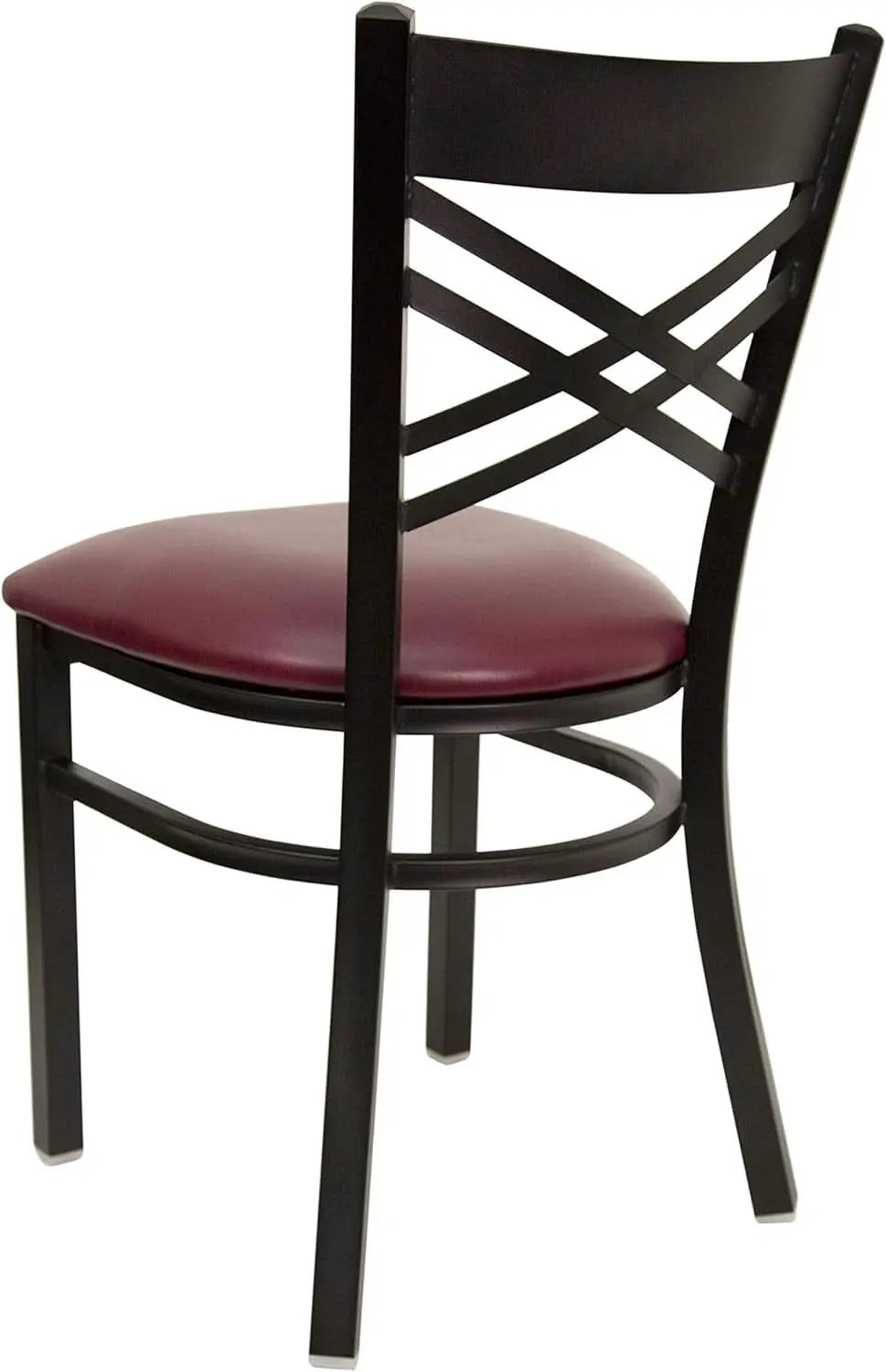 Set of 2 Hercules Burgundy Vinyl XBack Metal Dining Chairs for Restaurants Durable Steel Frame from PriceLows™