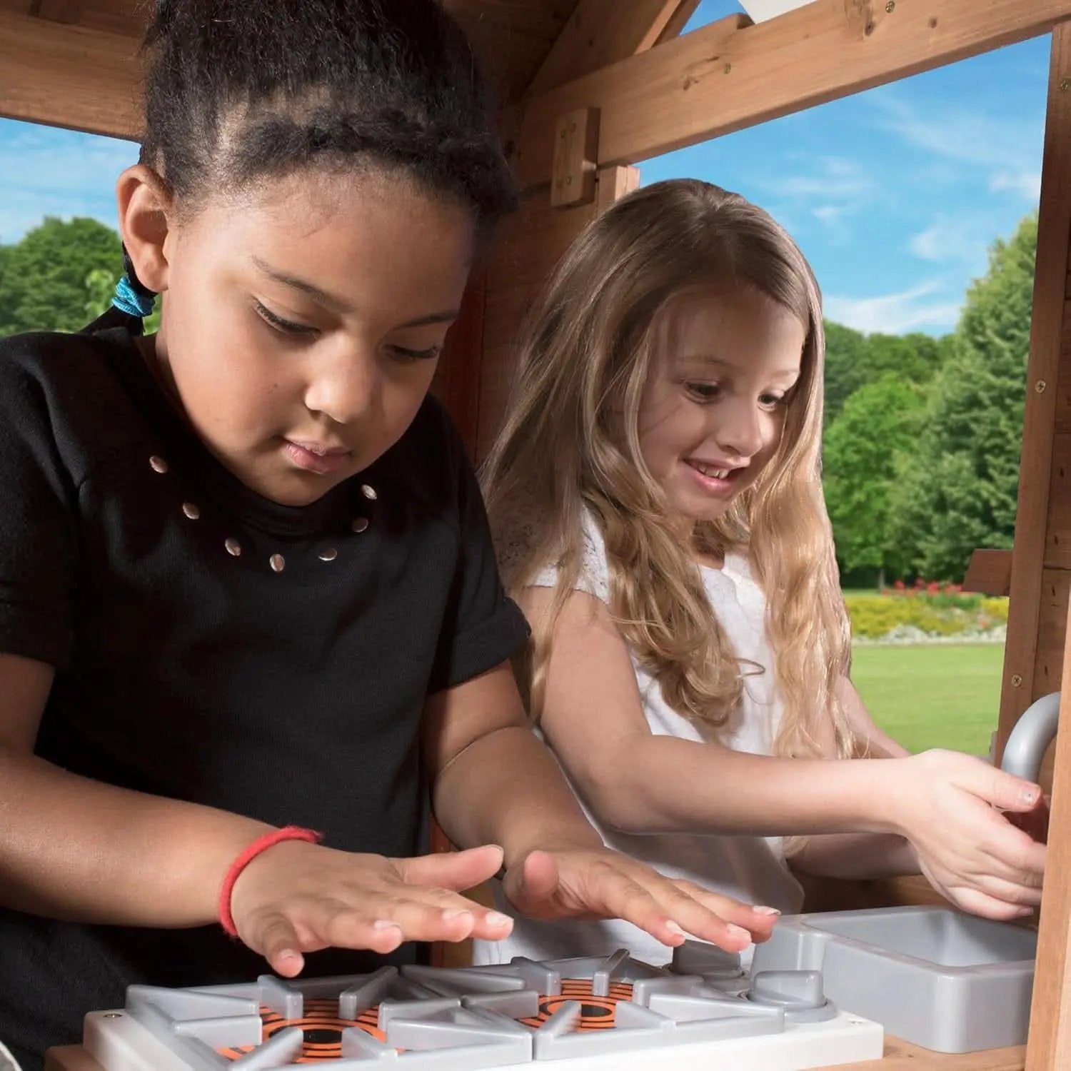 Premium Outdoor Cedar Playhouse With Integrated Kitchen from PriceLows™