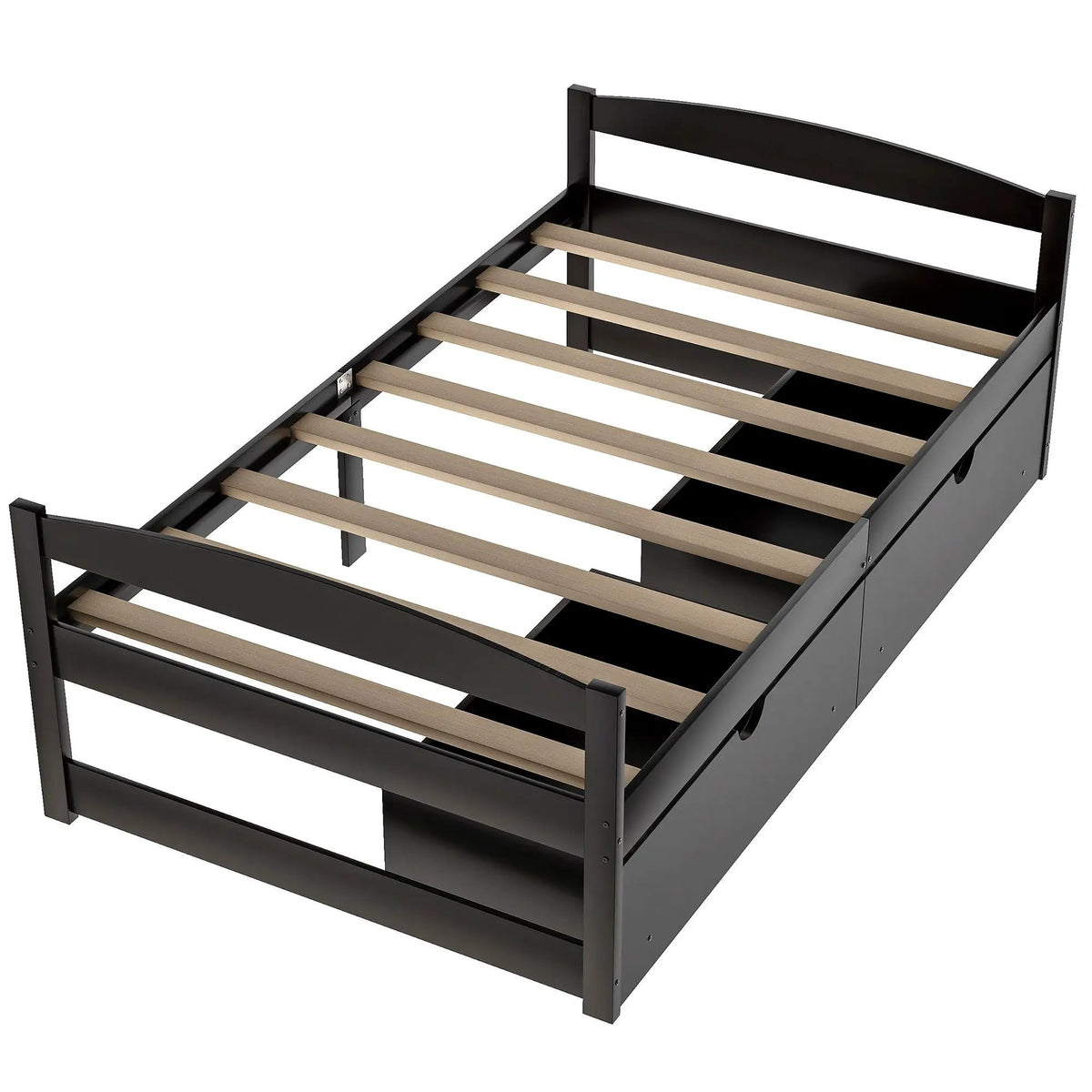 Platform Bed | Pine Wood Frame | Dual Rolling Drawers