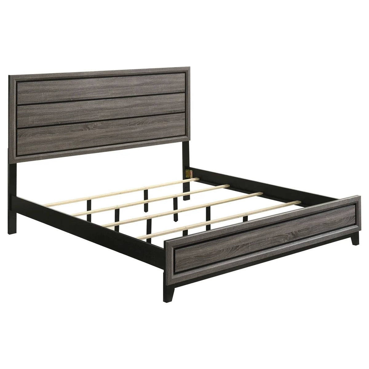Watson Wood Eastern King Panel Bed Grey | 79.5 x 84.5 x 56.5 in | Rubberwood & Engineered Wood | Oak