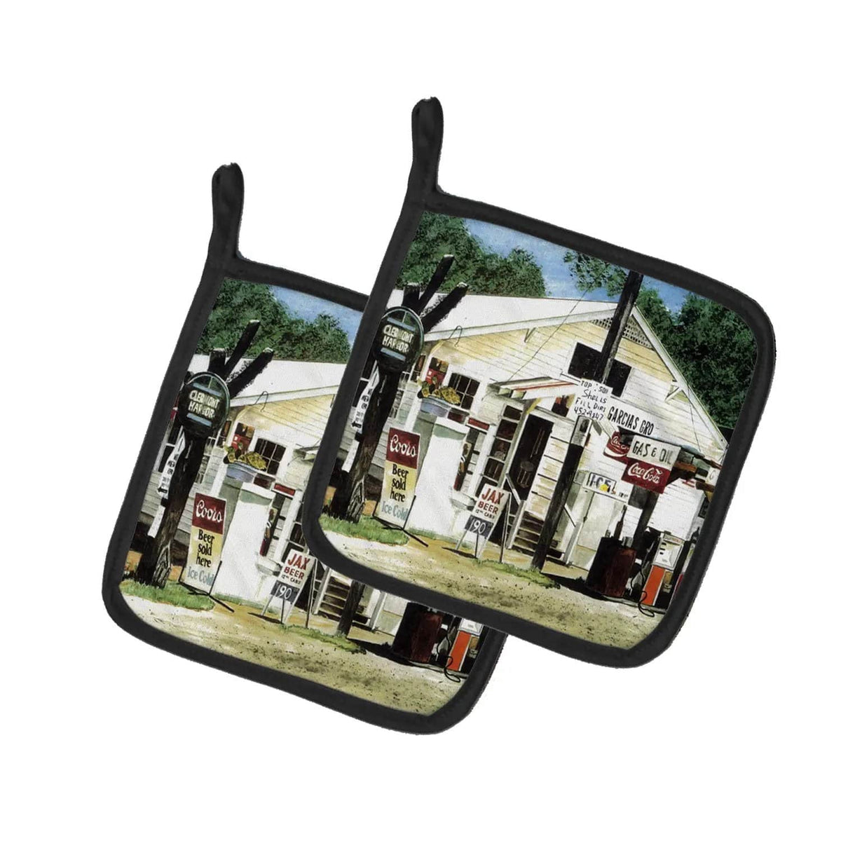Pot Holder Set of 2 | Heat Resistant Quilted Hot Pads | 7.5 x 7.5 Inch | Garcia's Grocery