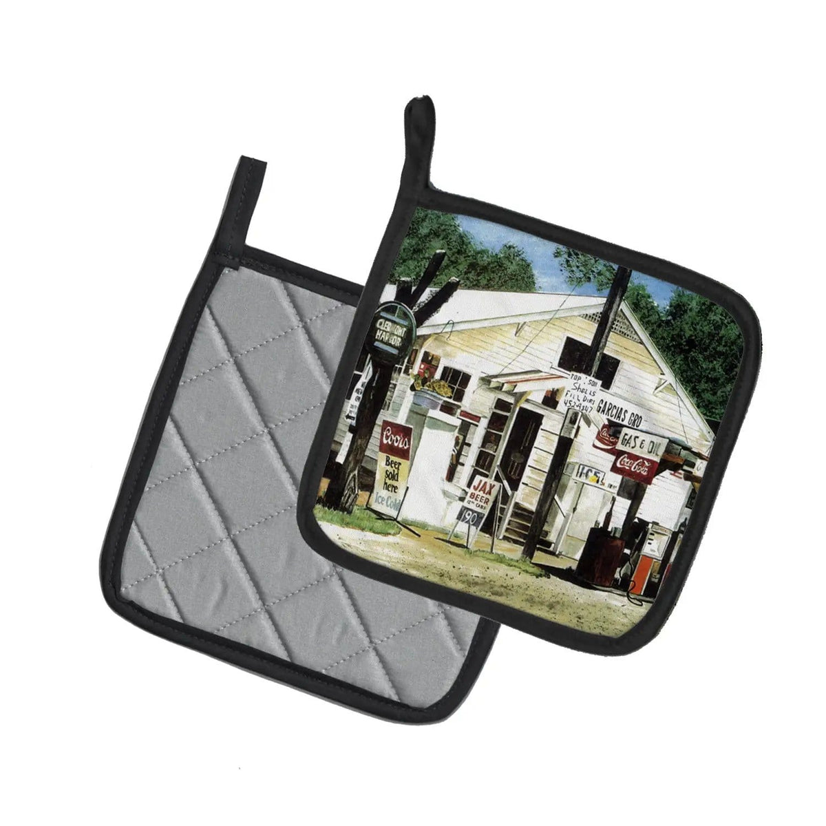 Pot Holder Set of 2 | Heat Resistant Quilted Hot Pads | 7.5 x 7.5 Inch | Garcia's Grocery