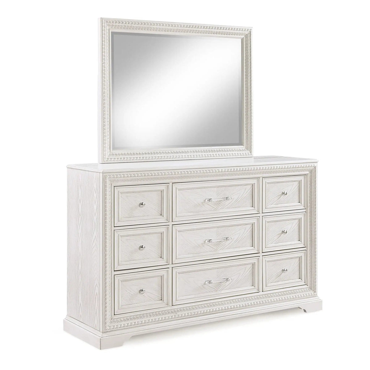 6 Drawer Storage Dresser Antique Wooden Bedroom Furniture Antique | 64.8 x 18.8 x 40 in | Wood | White