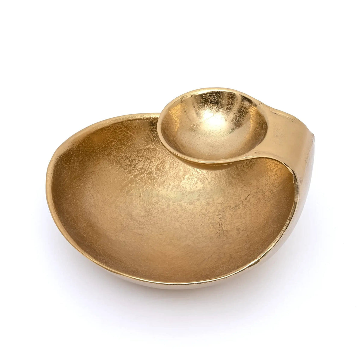 Chip and Dip Serving Bowl Gold Brass Tiered Snack, Candy & Salad Bowl | Brass | Serving Platter | Home Decor