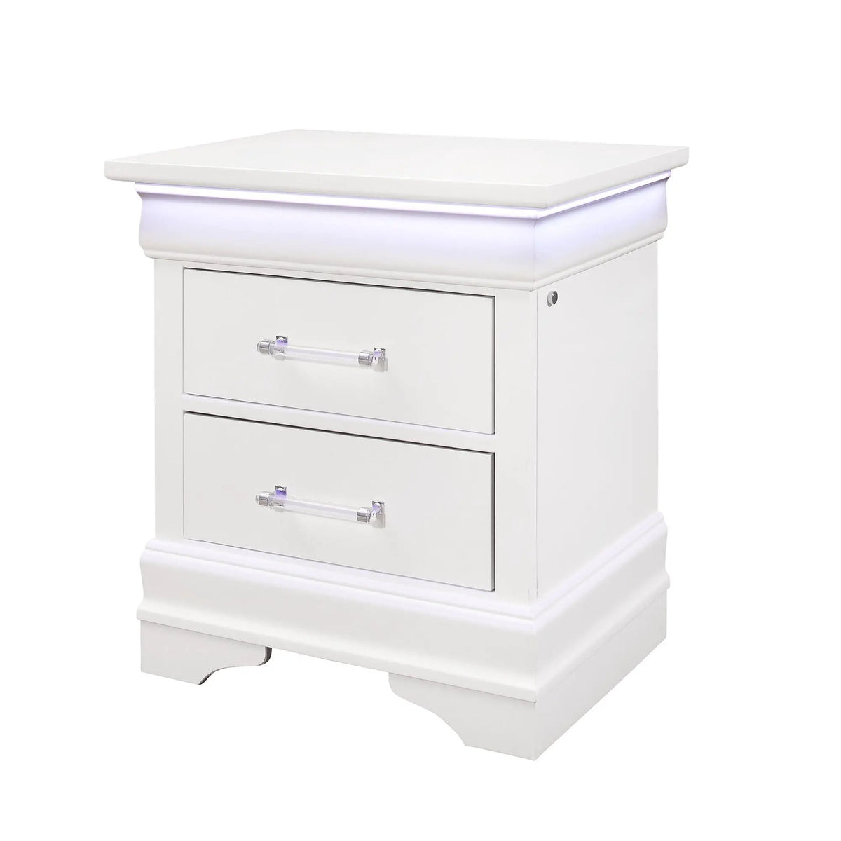 Charlston Nightstand | LED Lighting | Transitional Style | Spacious Storage