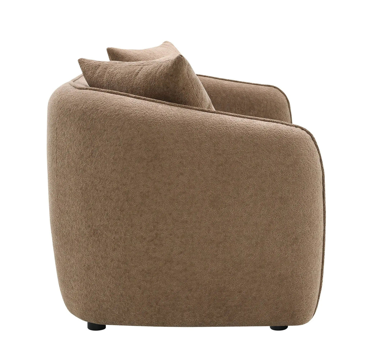 Keith Sofa With 3 Matching Color Toss Pillows | 2 Pieces | Fabric & Plywood | Living Room