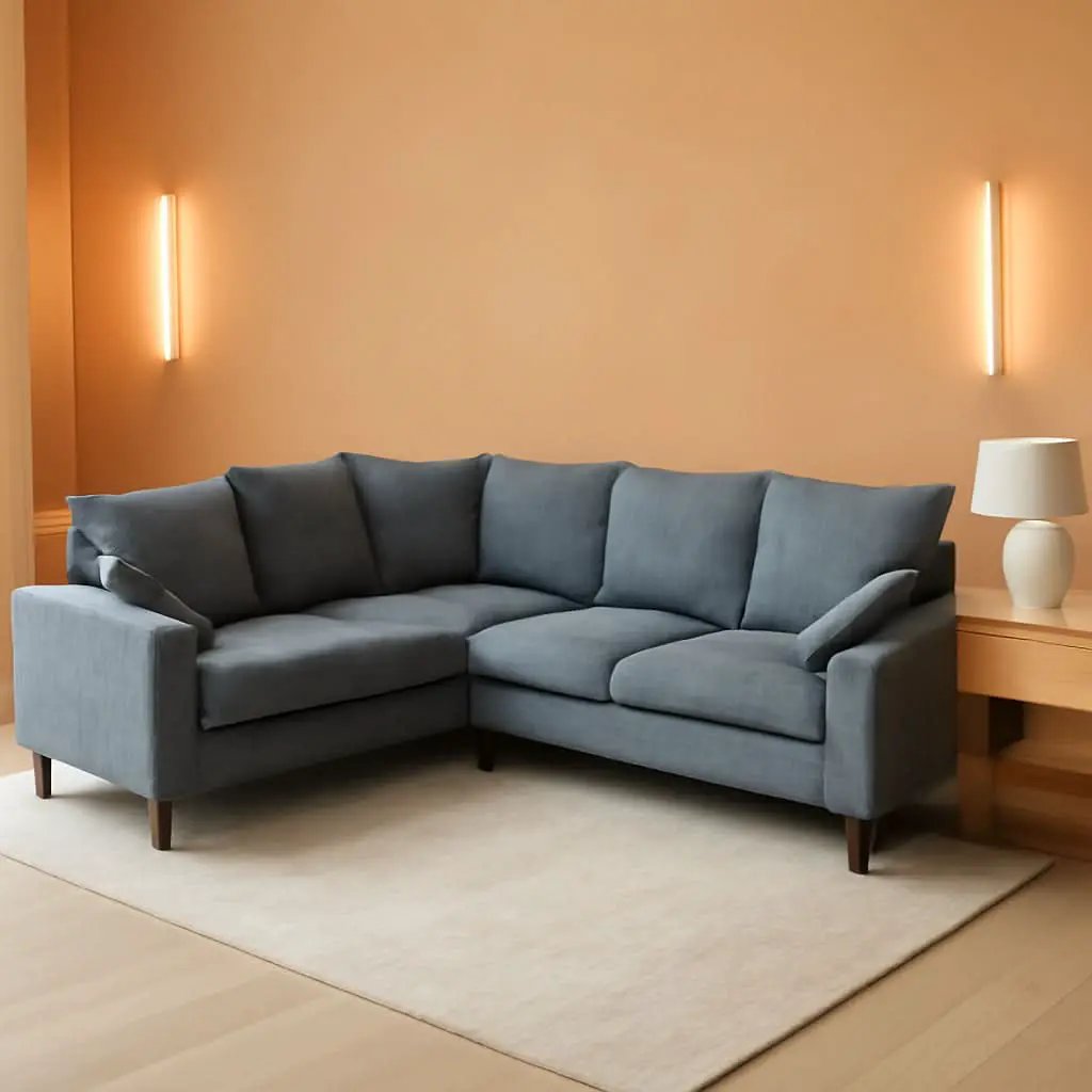 Six Seat Corner Sectional Sofa With Linen Fabric For Living Room from PriceLows™