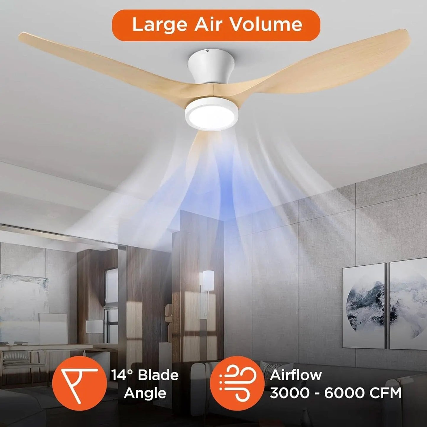 52 Inch Ceiling Fan With Light And Remote Low Profile from PriceLows™