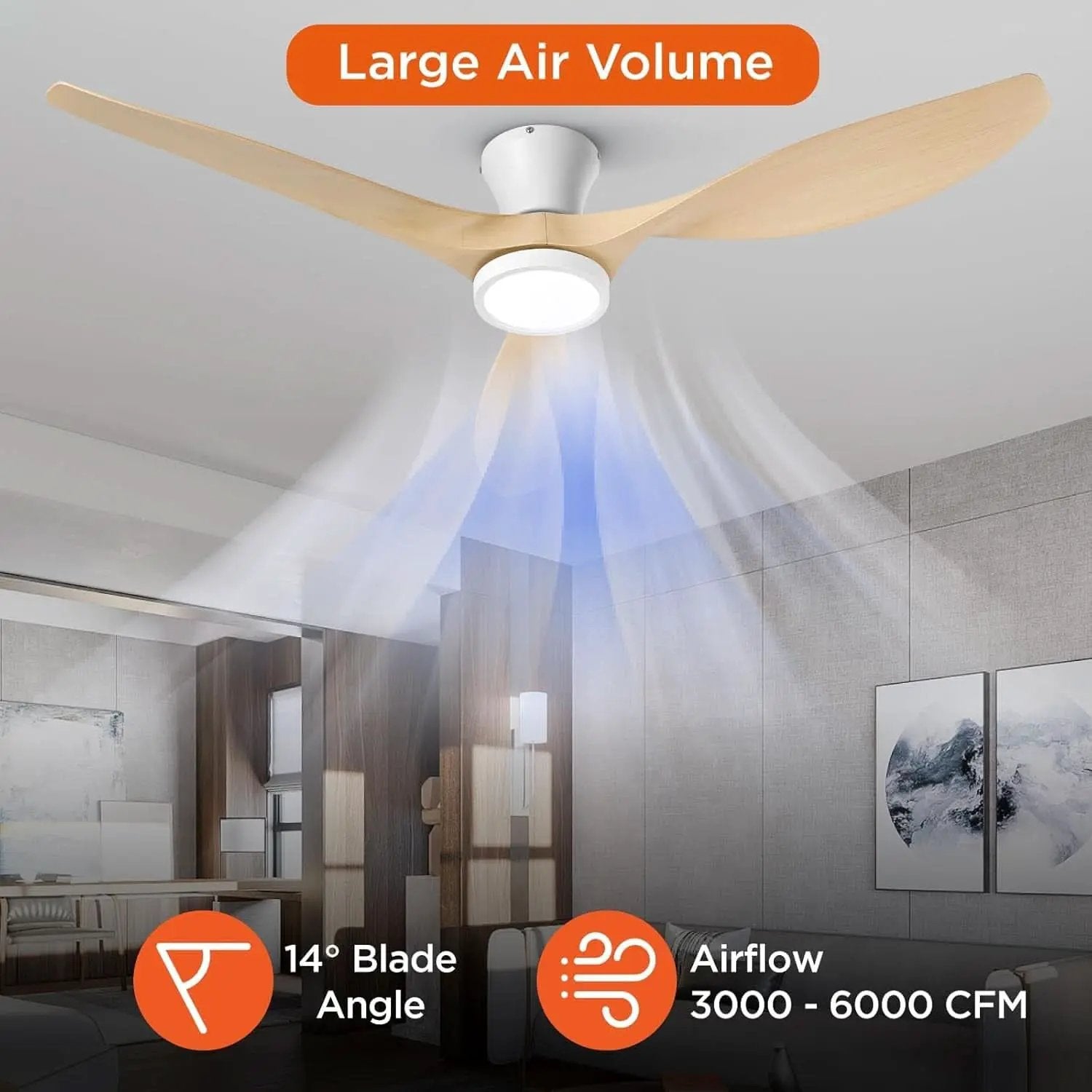 52 Inch Ceiling Fan With Light And Remote Low Profile from PriceLows™