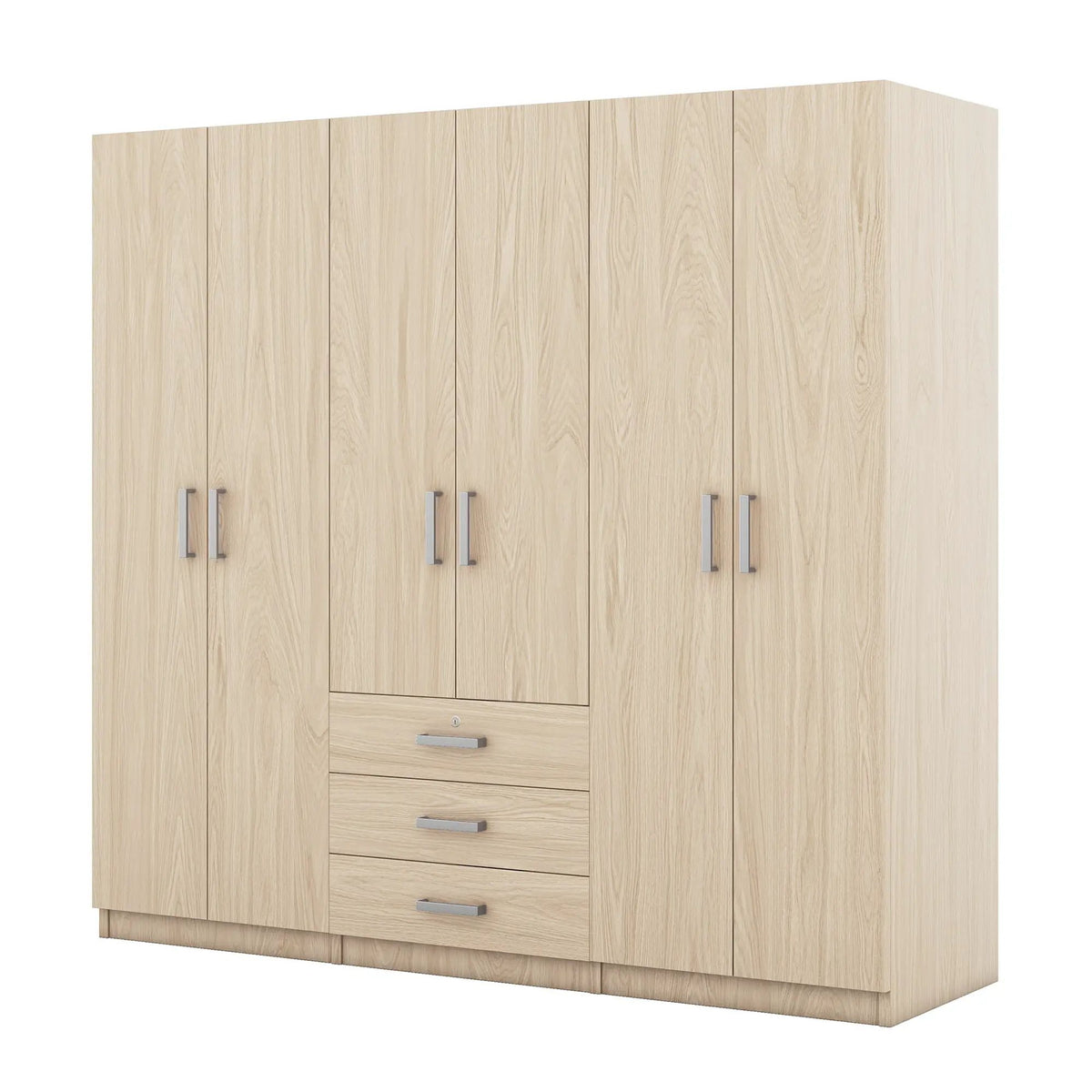 6 Door Wardrobe | Bedroom Storage | Big Drawers | 70.9 Inch Width