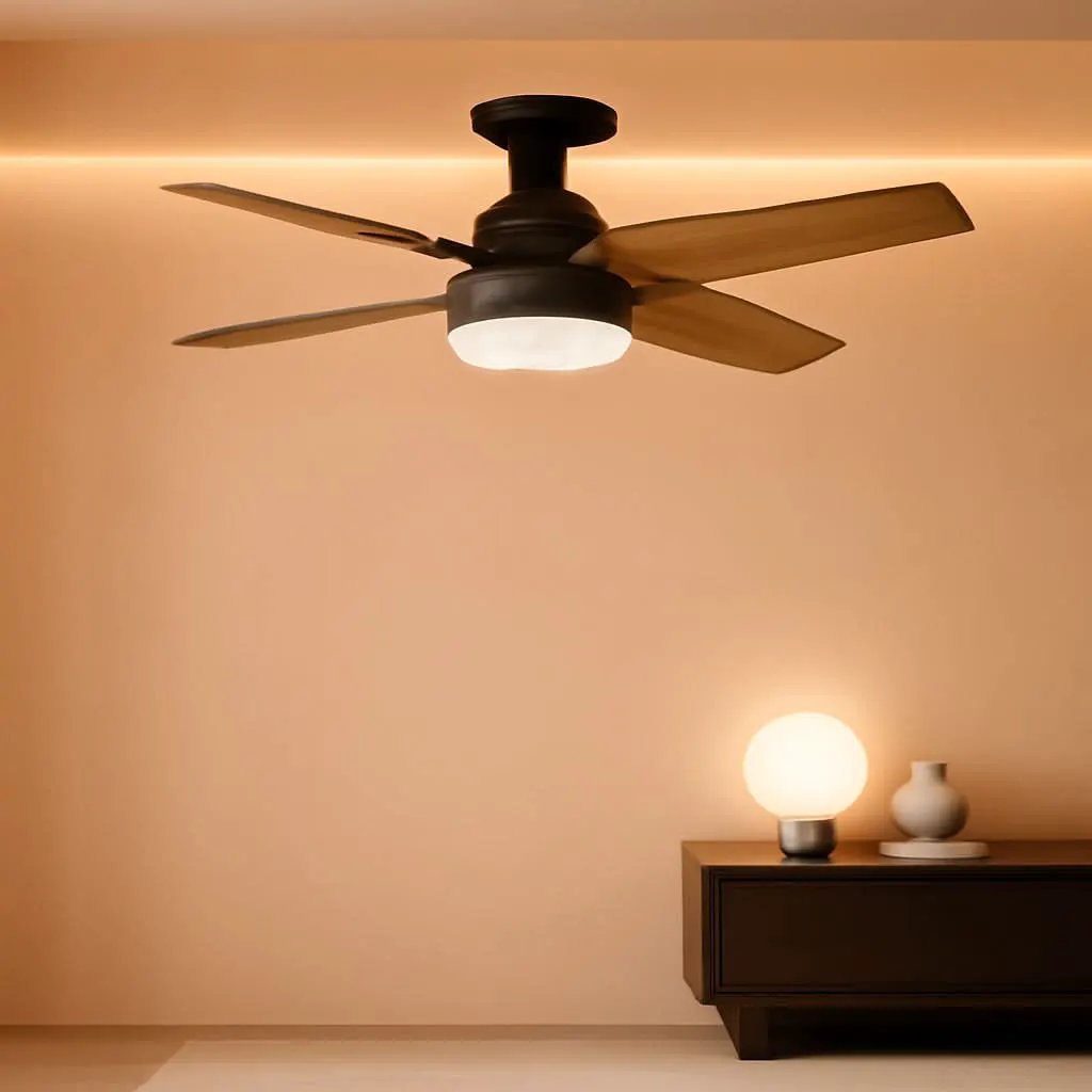44 Inch Bronze Low Profile Ceiling Fan With LED Lights from PriceLows™