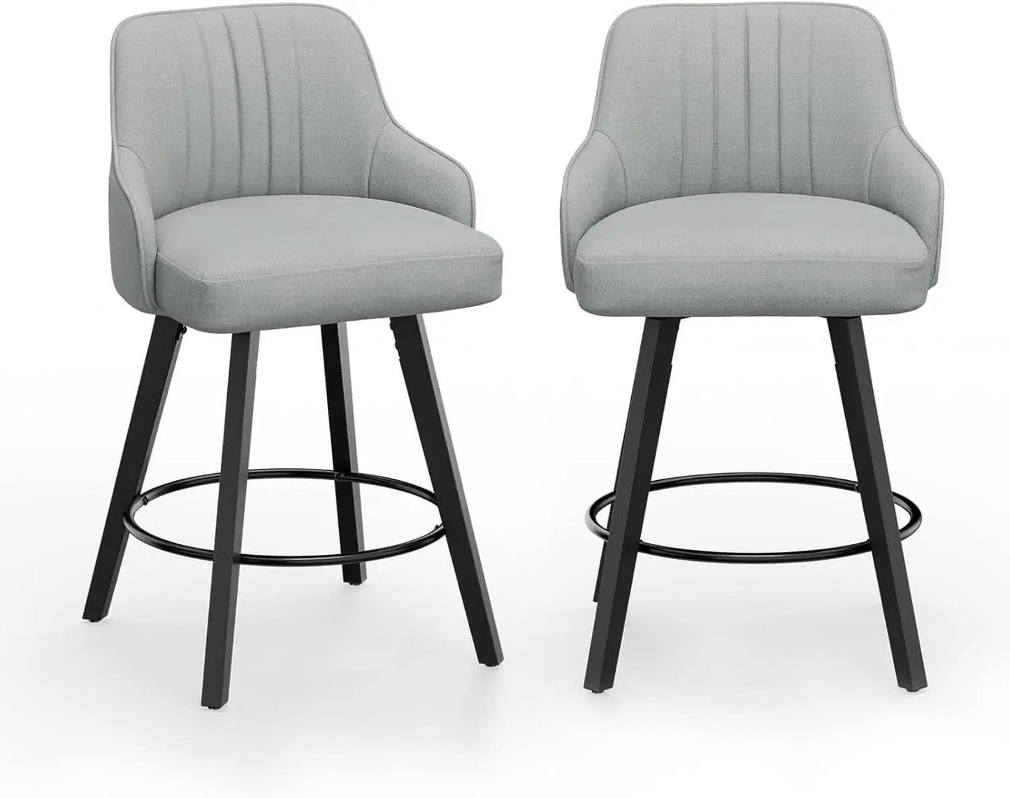 Linen Fabric Upholstered Swivel Barstools Set of Two from PriceLows™