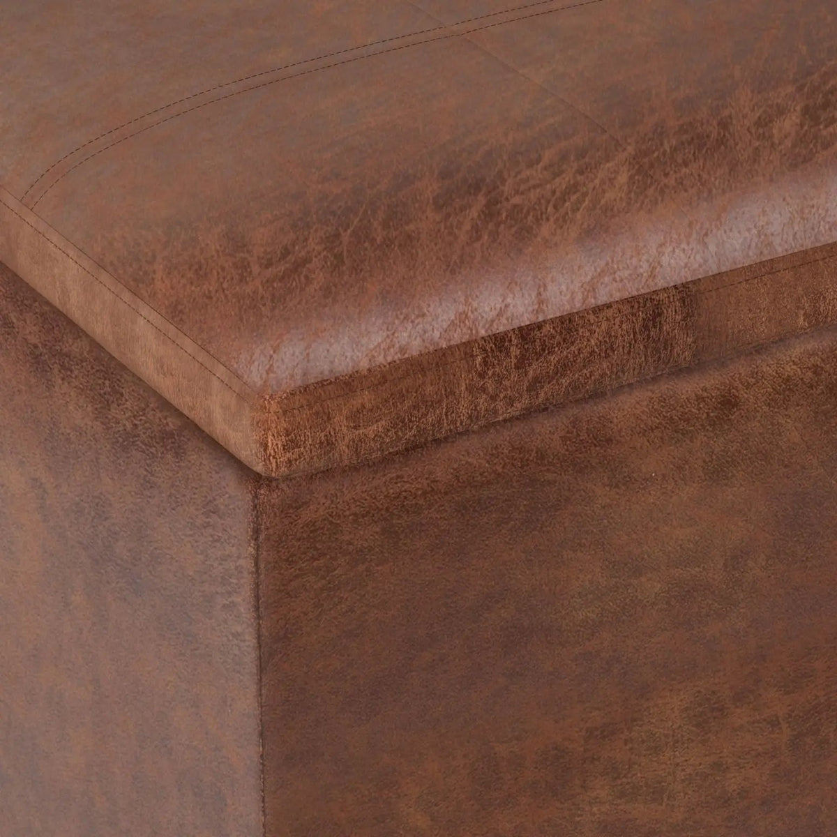 Rockwood Upholstered Cube Ottoman | Flip Over Serving Tray | Large Interior Storage | 16.9 Inch Cube
