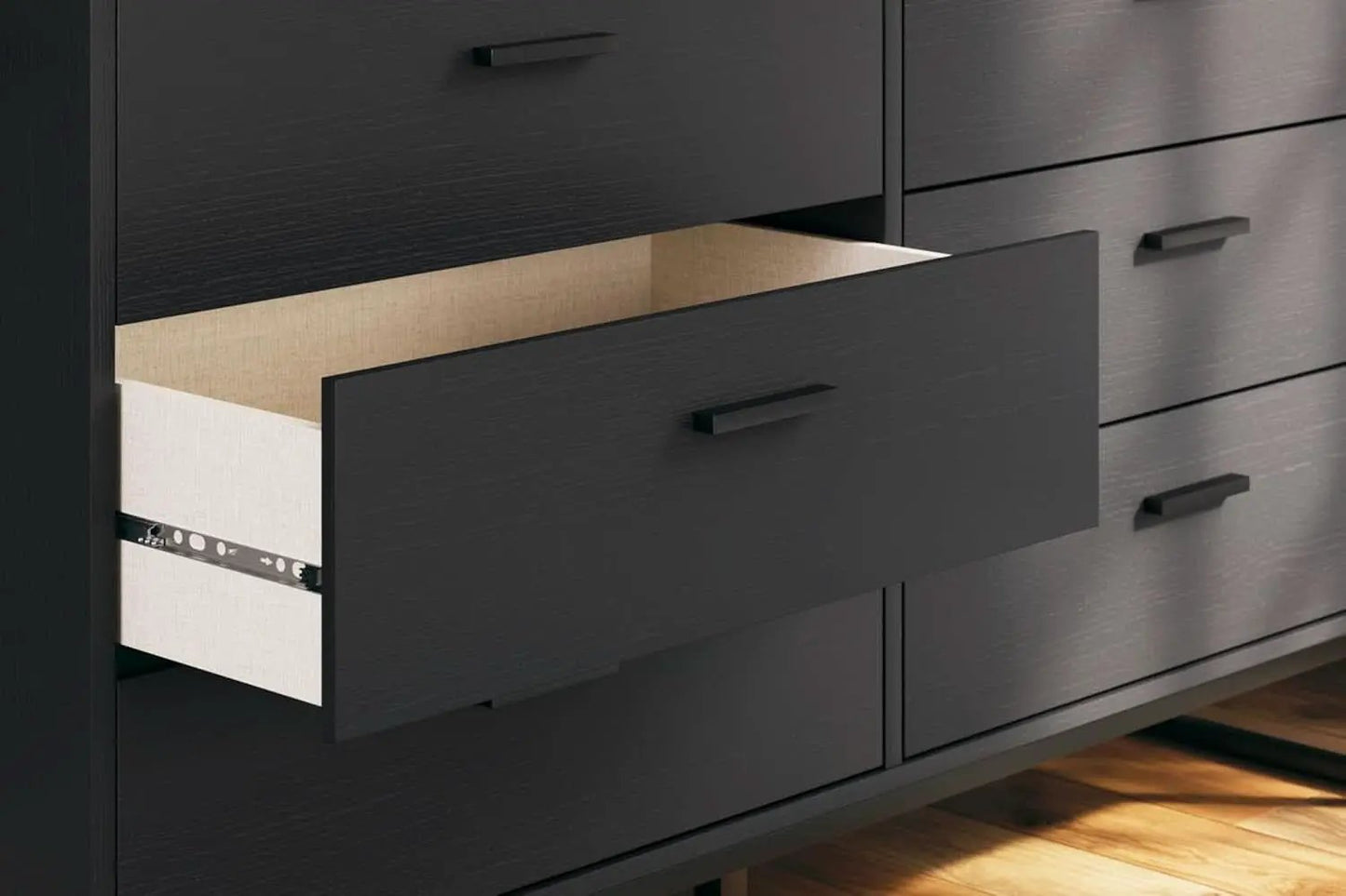Socalle Modern 6-Drawer Dresser Black With Safety Stop from PriceLows™