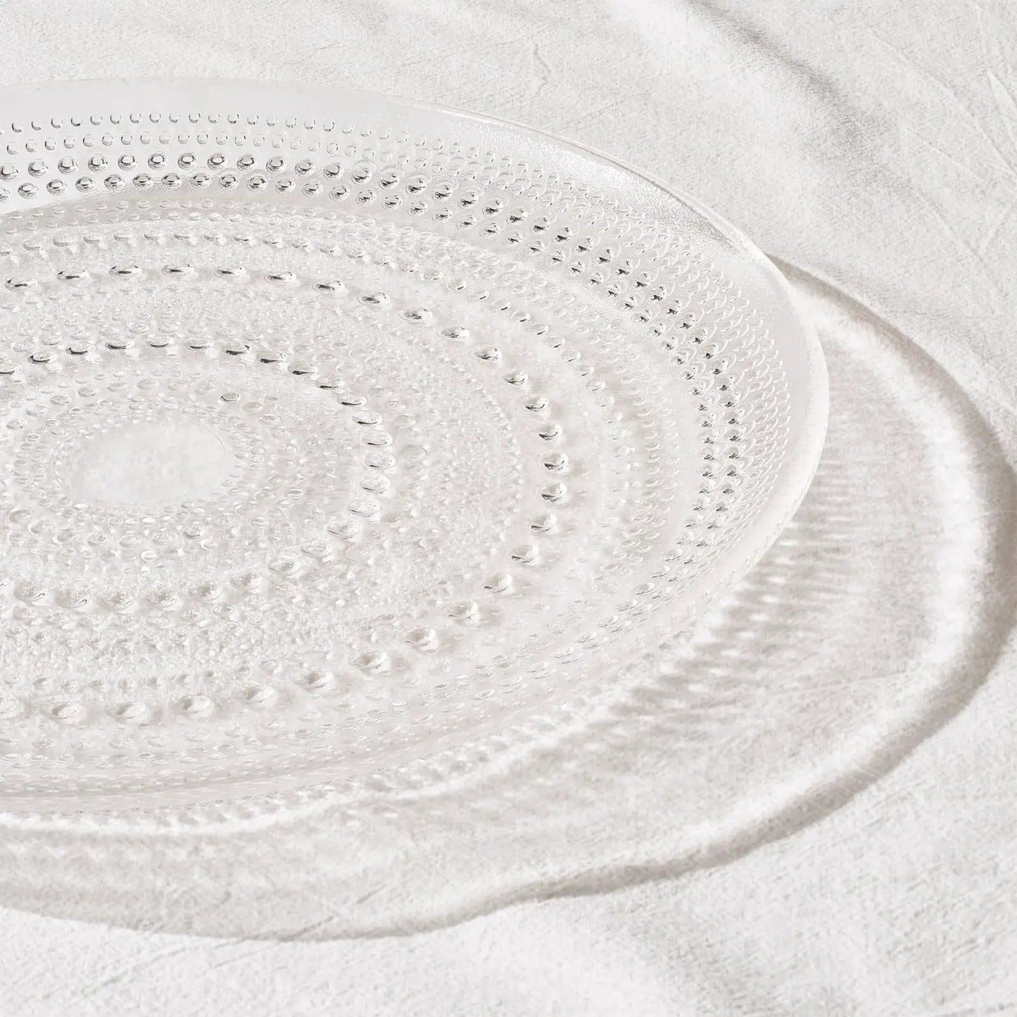 Glass Hobnail Dinner or Charger Plates | Set of 4 | Clear from PriceLows™