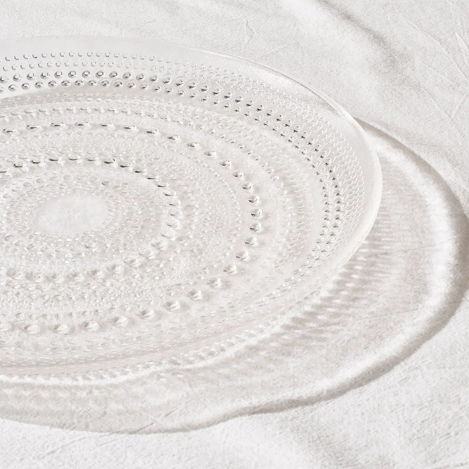 Glass Hobnail Dinner or Charger Plates | Set of 4 | Clear from PriceLows™