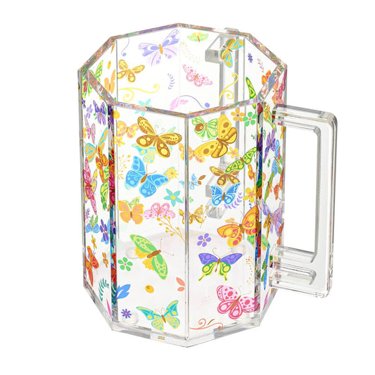 Butterfly Lucite Acrylic Washing Cup with Dual Handles | 21.98 oz | Acrylic | Bathroom Accessory