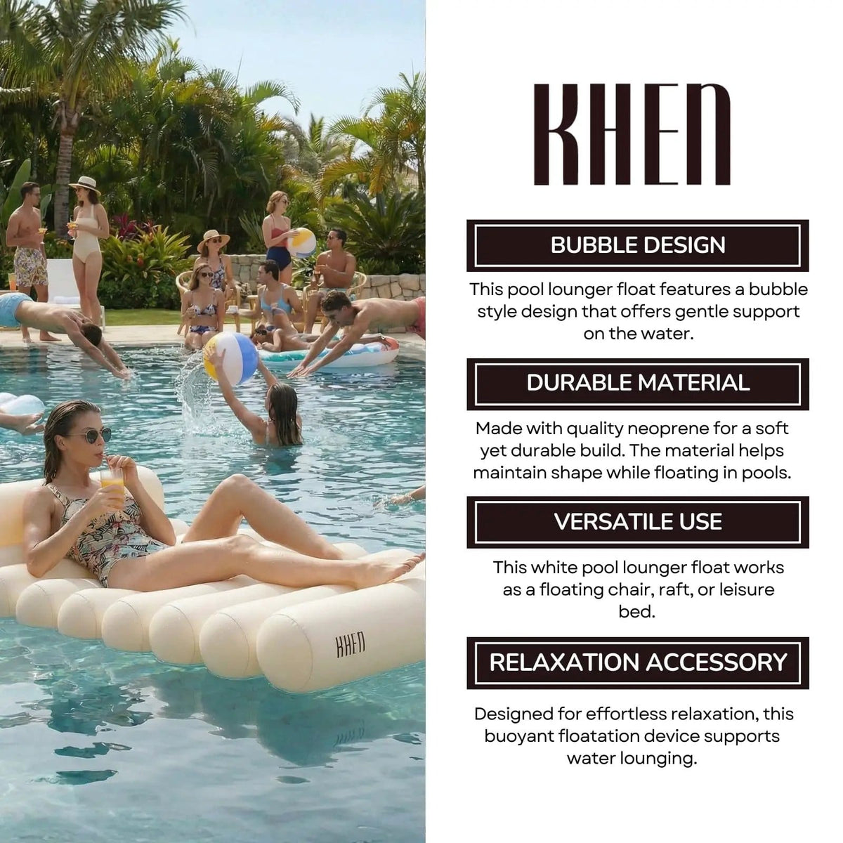 Bubble White Pool Lounger | Home Decor | Gift Ready