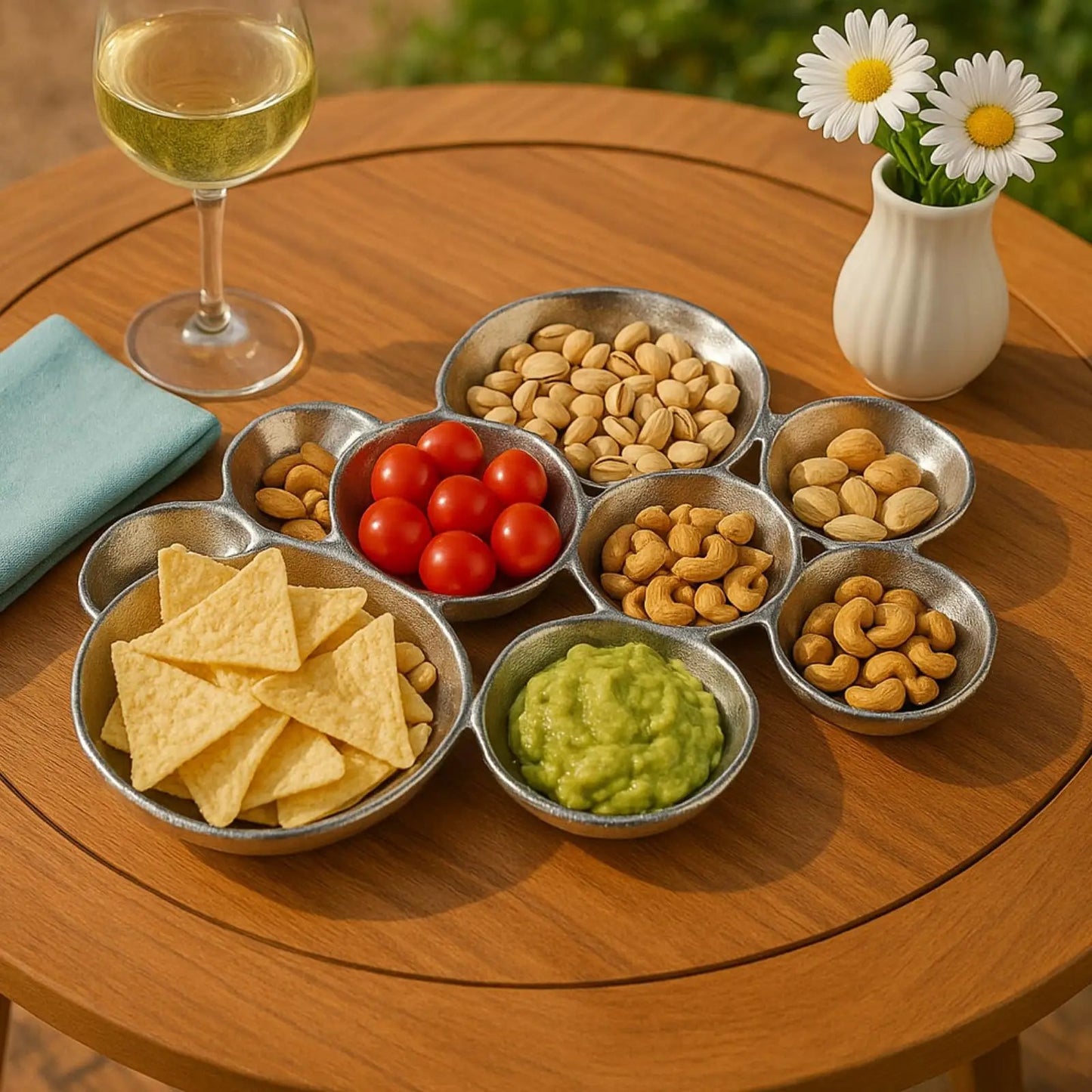 Cluster Decorative Bowls, Bright Silver Brass - Decoration, Snack Tray Bowl from PriceLows™