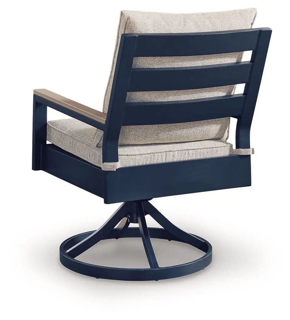 East Beach Swivel Chairs | Set Of 2 | Blue | Cushions Included