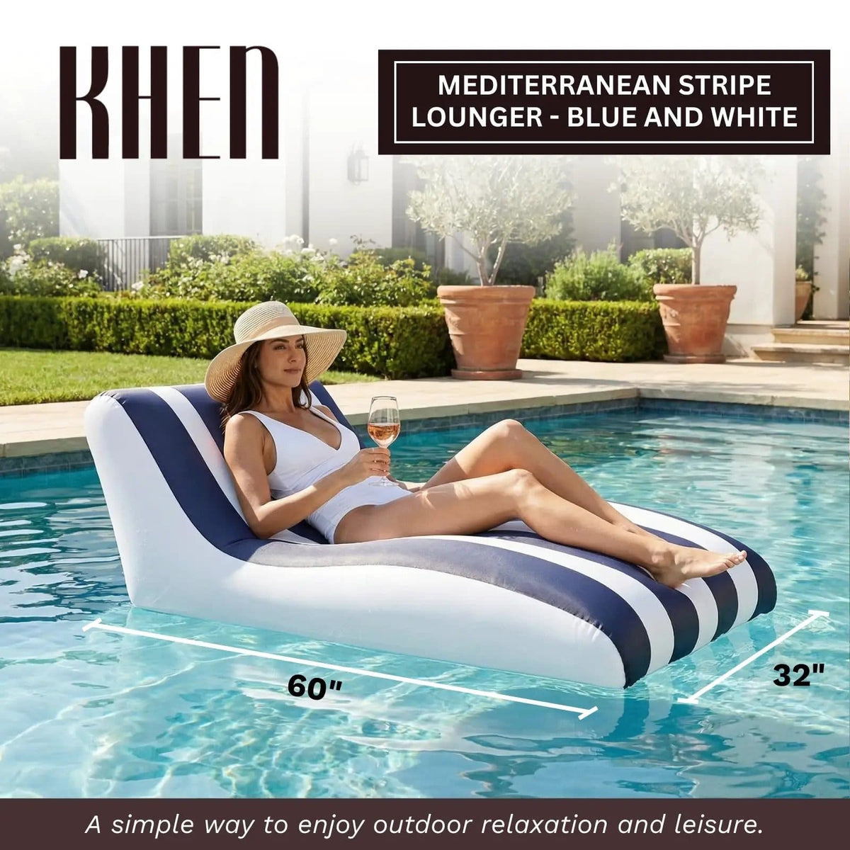 Mediterranean Stripe Pool Lounger | Home Decor | Gift Ready