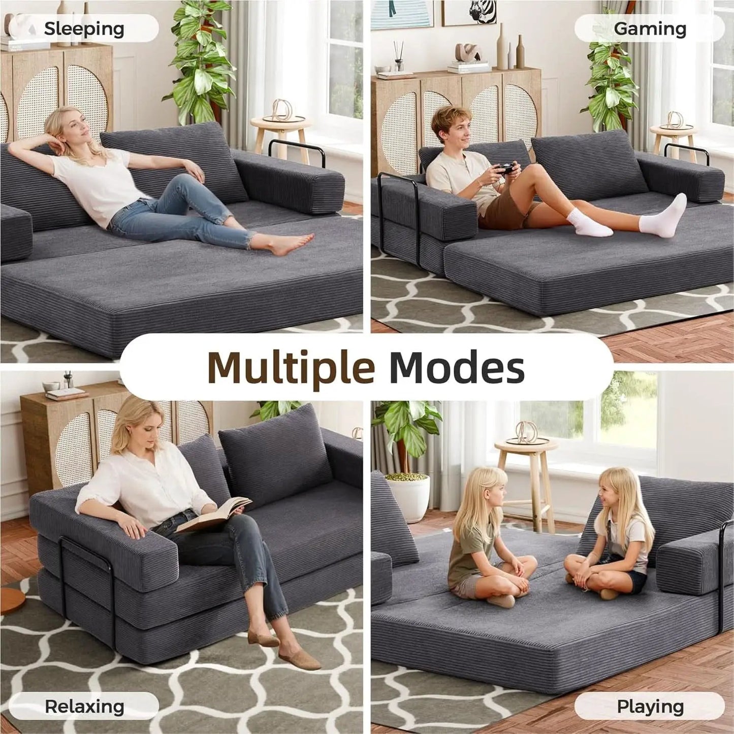 Corduroy Four In One Transformational Sleeper Sofabed from PriceLows™