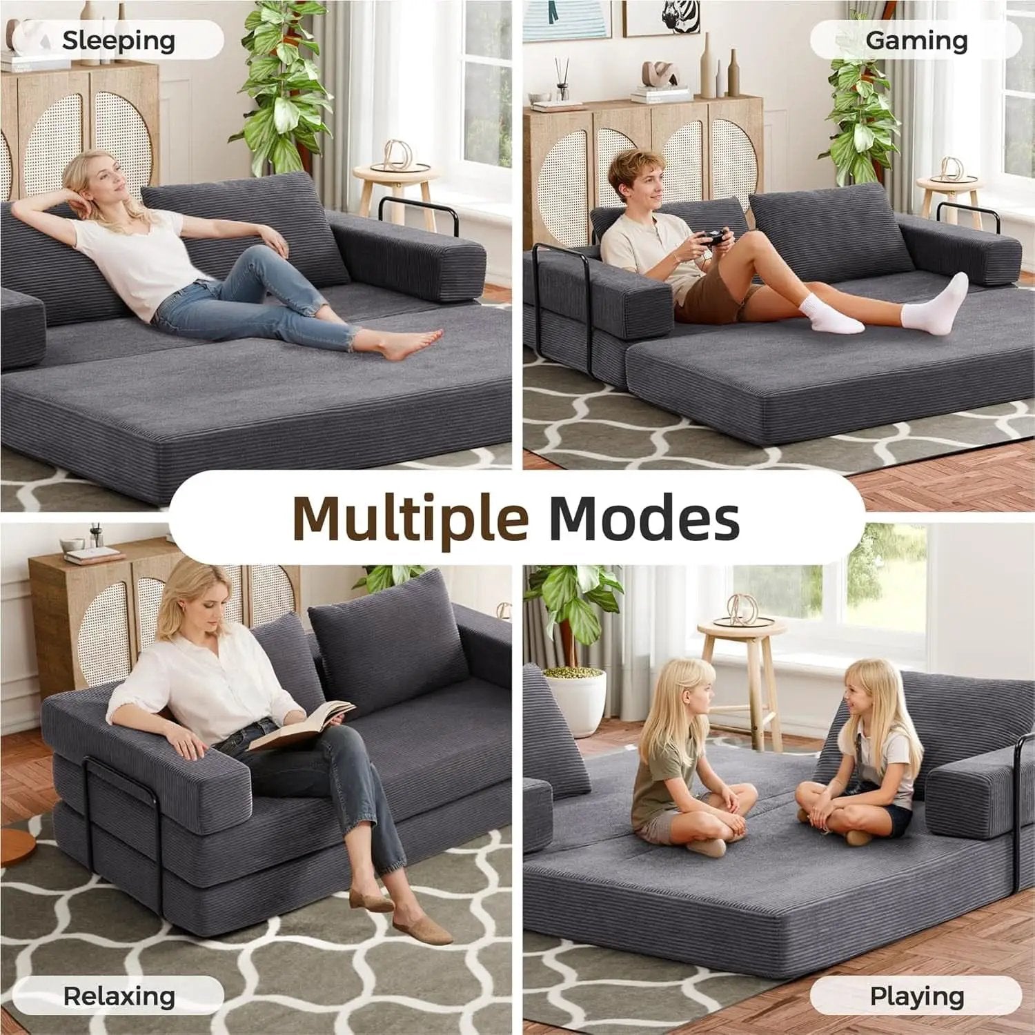 Corduroy Four In One Transformational Sleeper Sofabed from PriceLows™