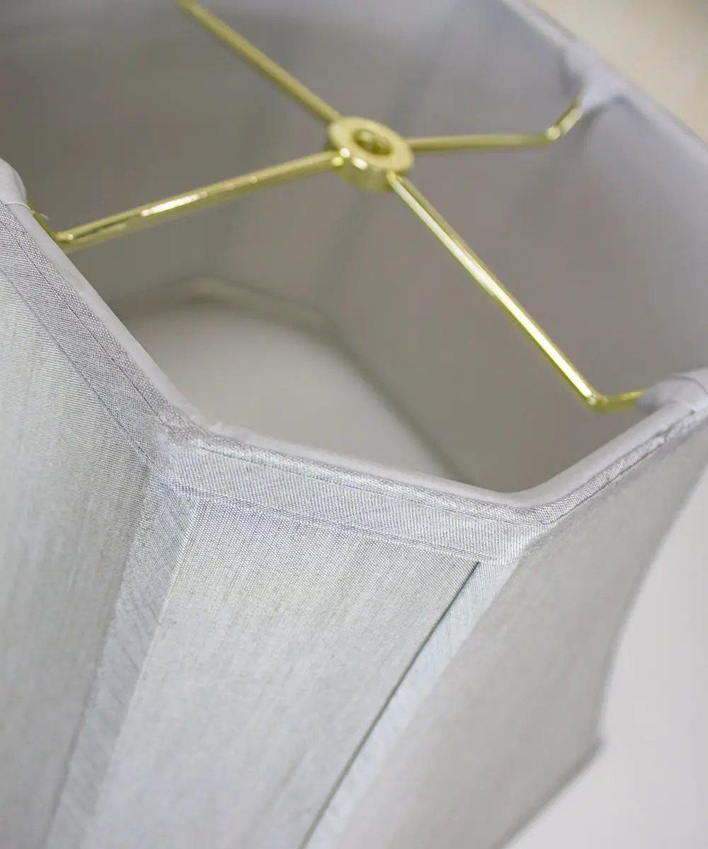 Square Cut Corner Lamp Shade | 16x12 Inch | Premium Shantung | Gray