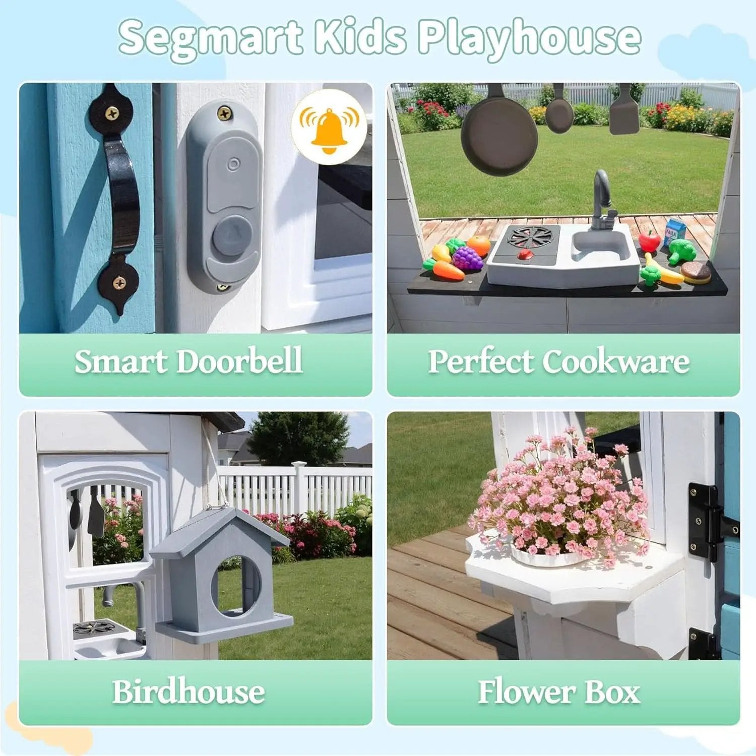 White Cedar All Weather Wood Playhouse With Dutch Door from PriceLows™