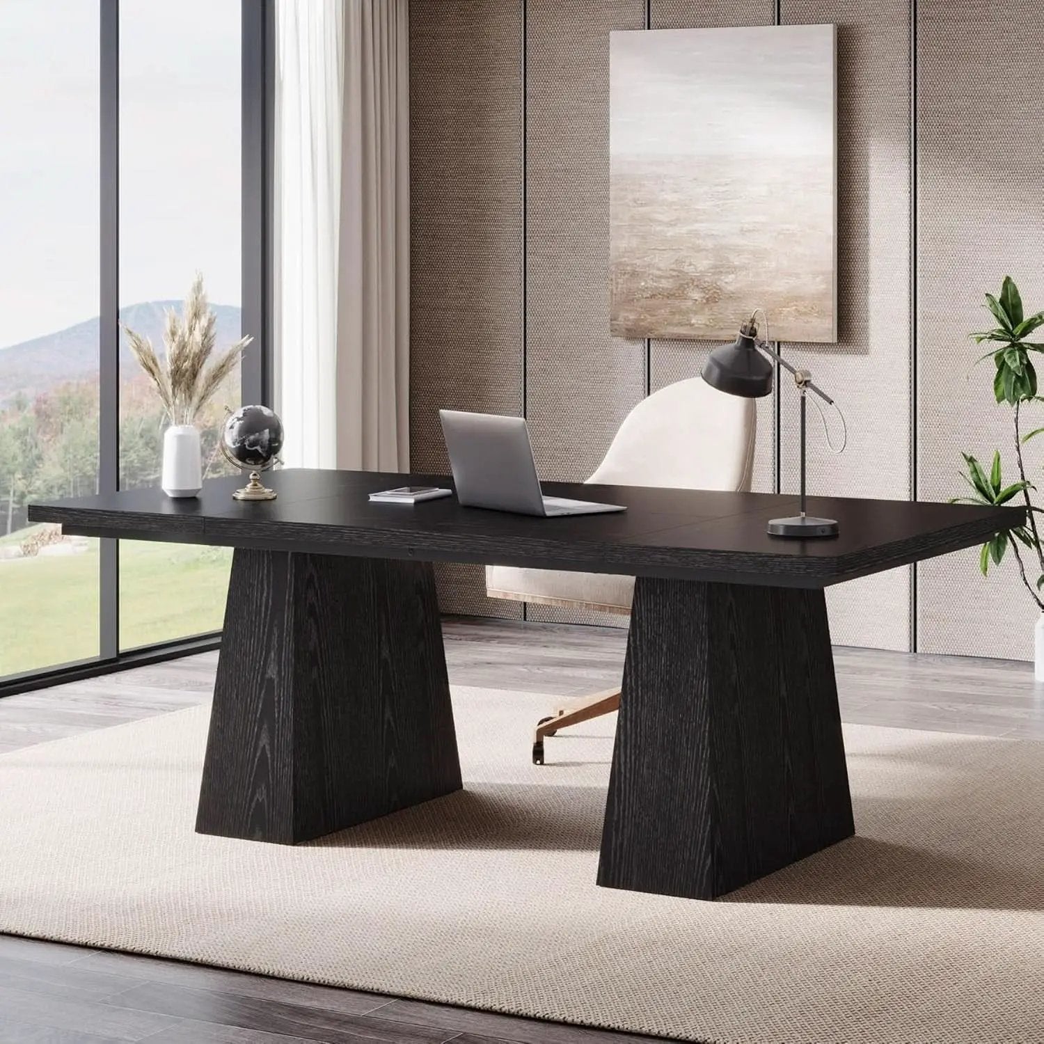 63-Inch Modern Executive Desk Featuring Dual Pedestal from PriceLows™