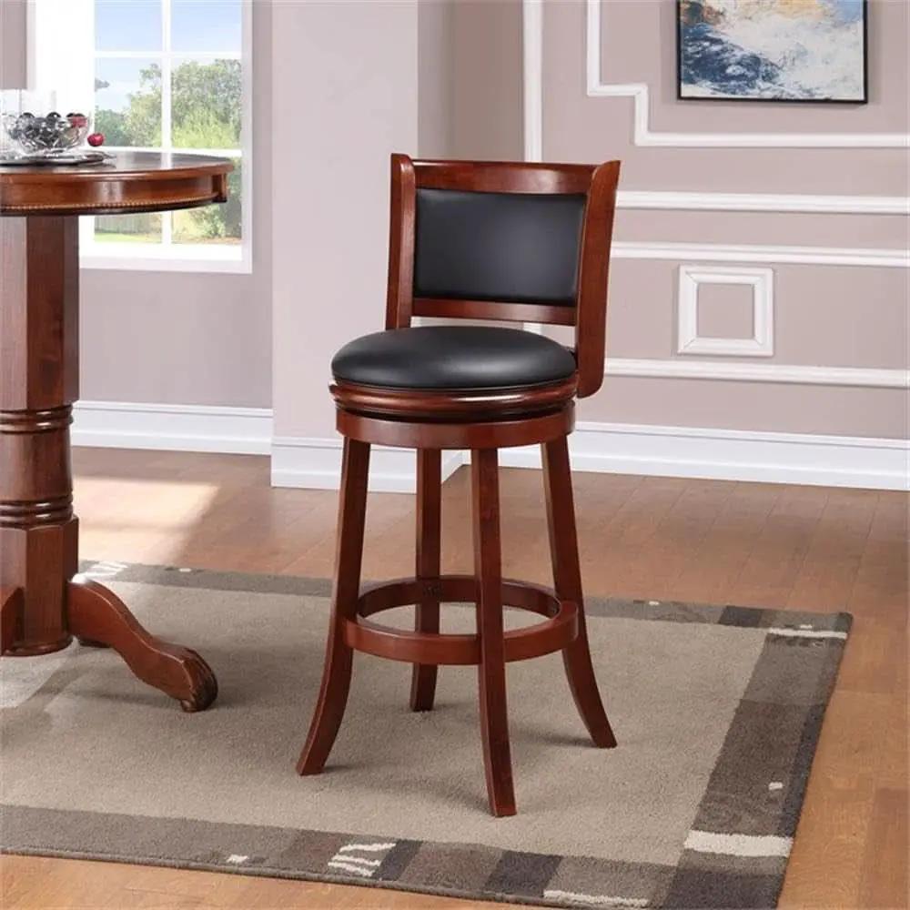 Augusta Bar Height Swivel Kitchen Bar Stool Black Cherry from PriceLows™