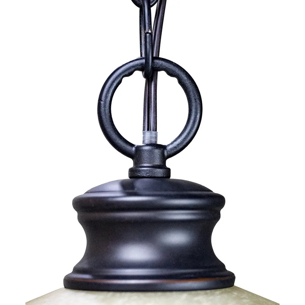 Swag Pendant Light | Amber Glass | Plug In Cord | 16 Inch Wide