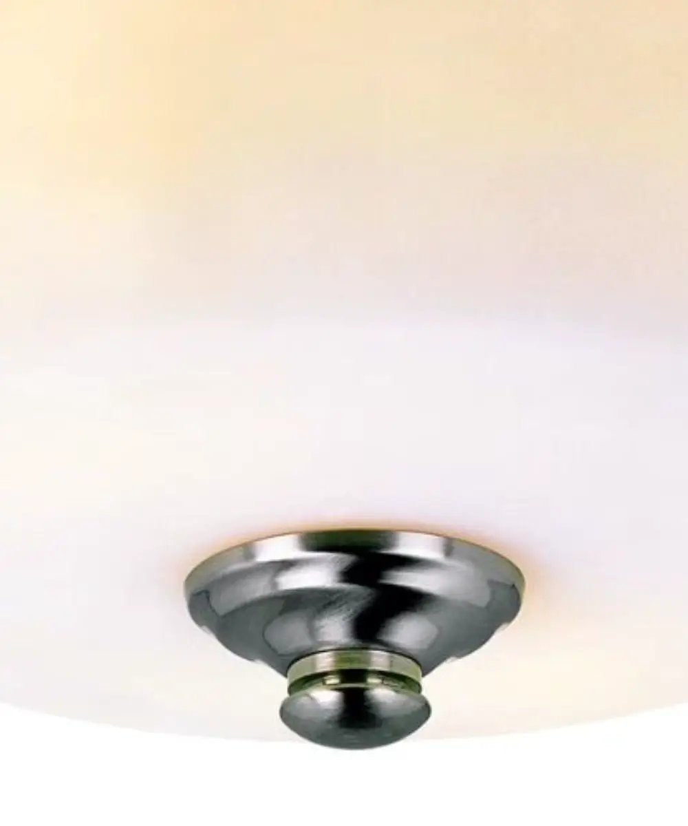 Flush Mount Light Fixture | 2 Light | Brushed Nickel | 13 Inch Width