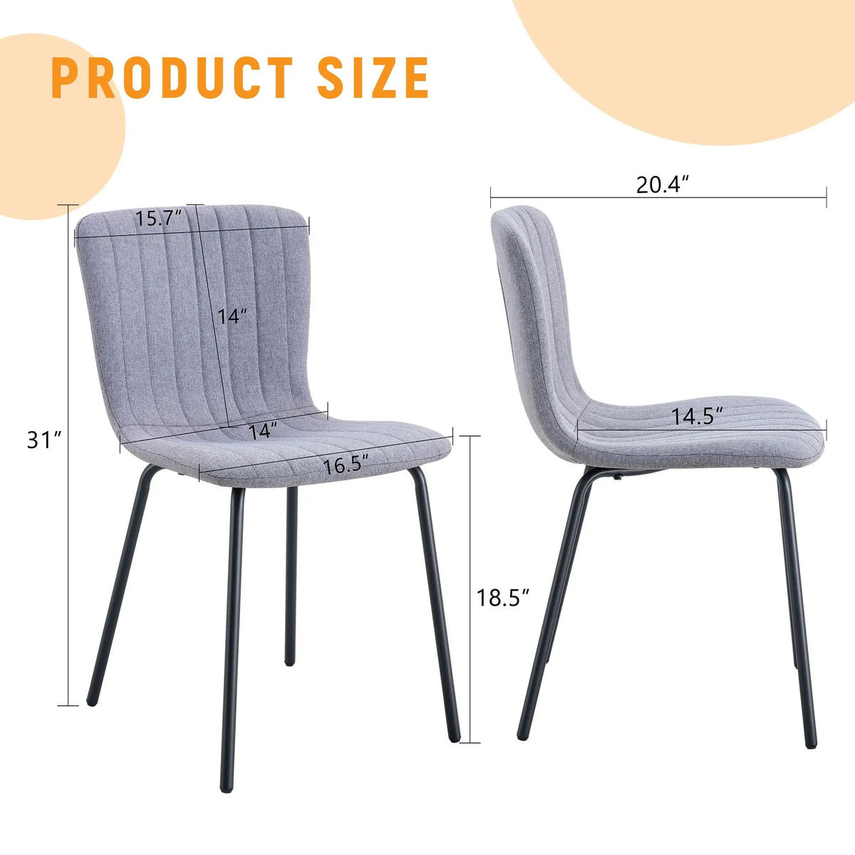 Dining Chairs | Minimalist Design | Integrated Backrest | Set Of 4