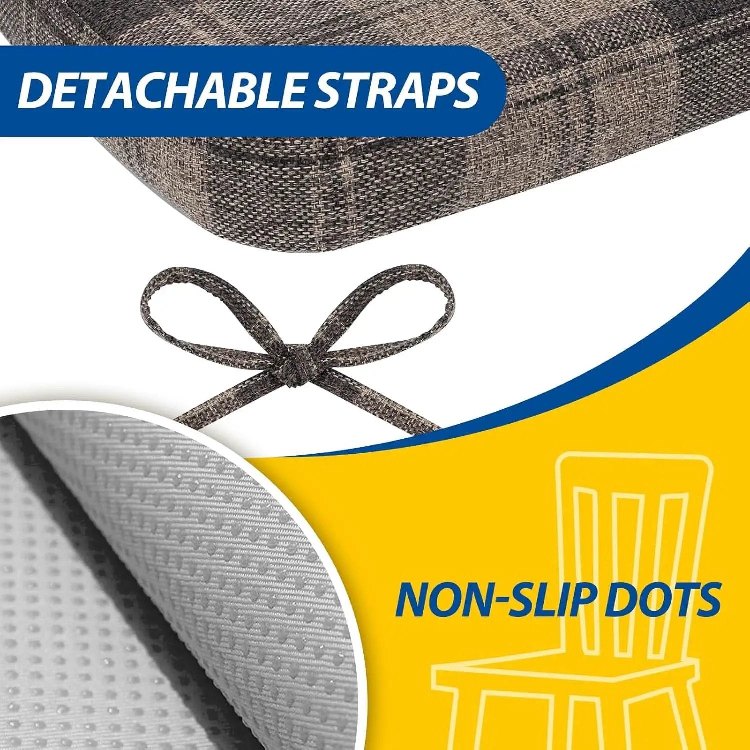 D Shaped Chair Cushions 2 Inch Thick Brown 17x16 Pads from PriceLows™