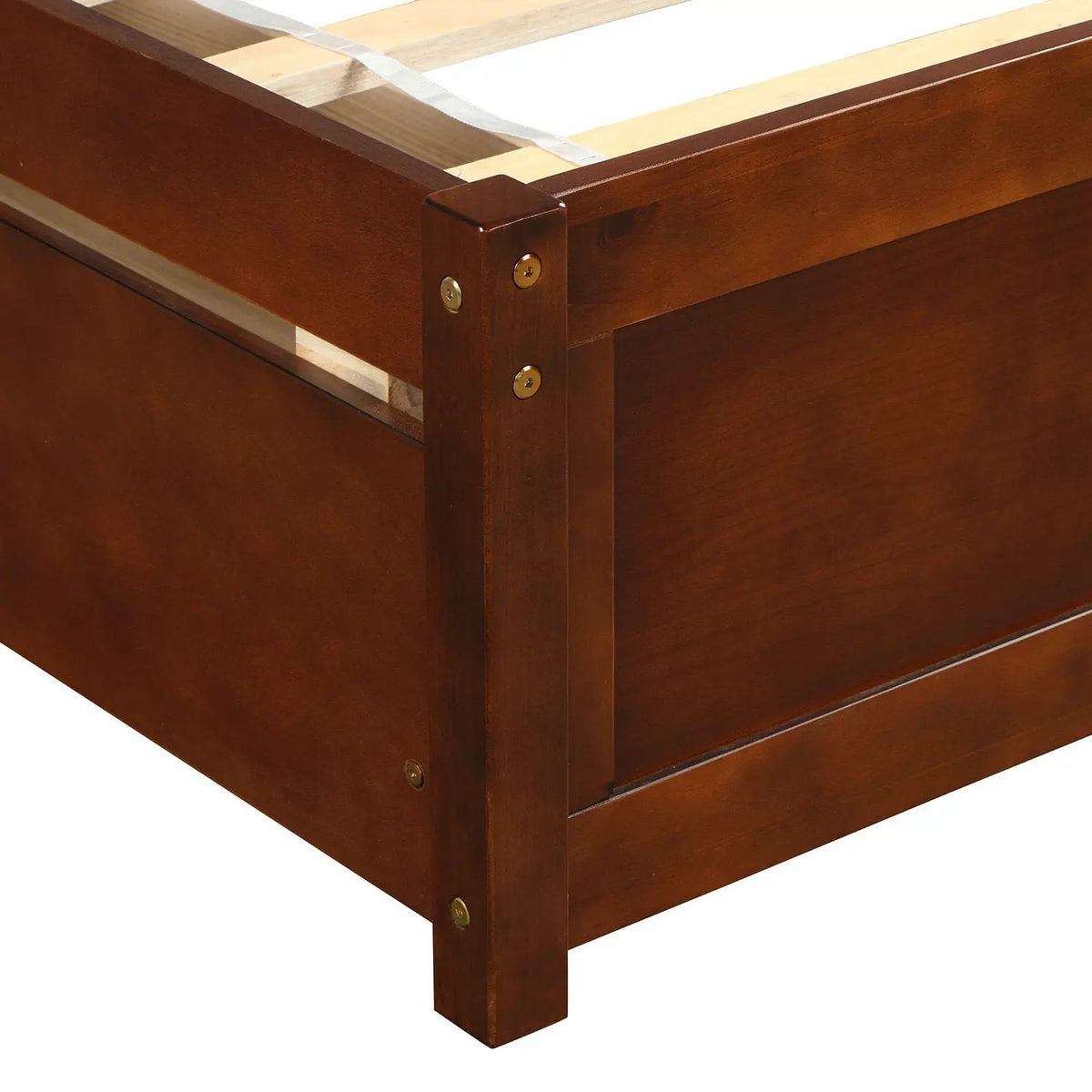 Platform Storage Bed | Wood Frame | Two Drawers | Headboard And Footboard