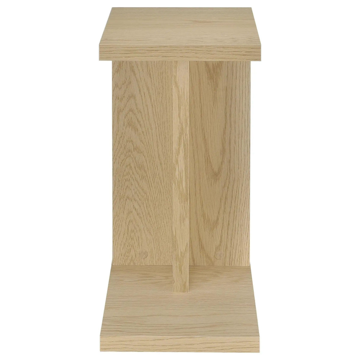 Clower Engineered Wood C-Shaped Sofa Side Table | 15.75 x 11.5 x 23.5 in | Engineered Wood & Veneer | Light Oak