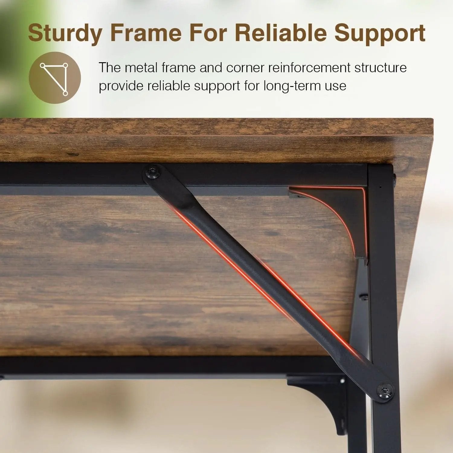 39 Inch Brown Computer Desk Modern Simple Style Home Office from PriceLows™