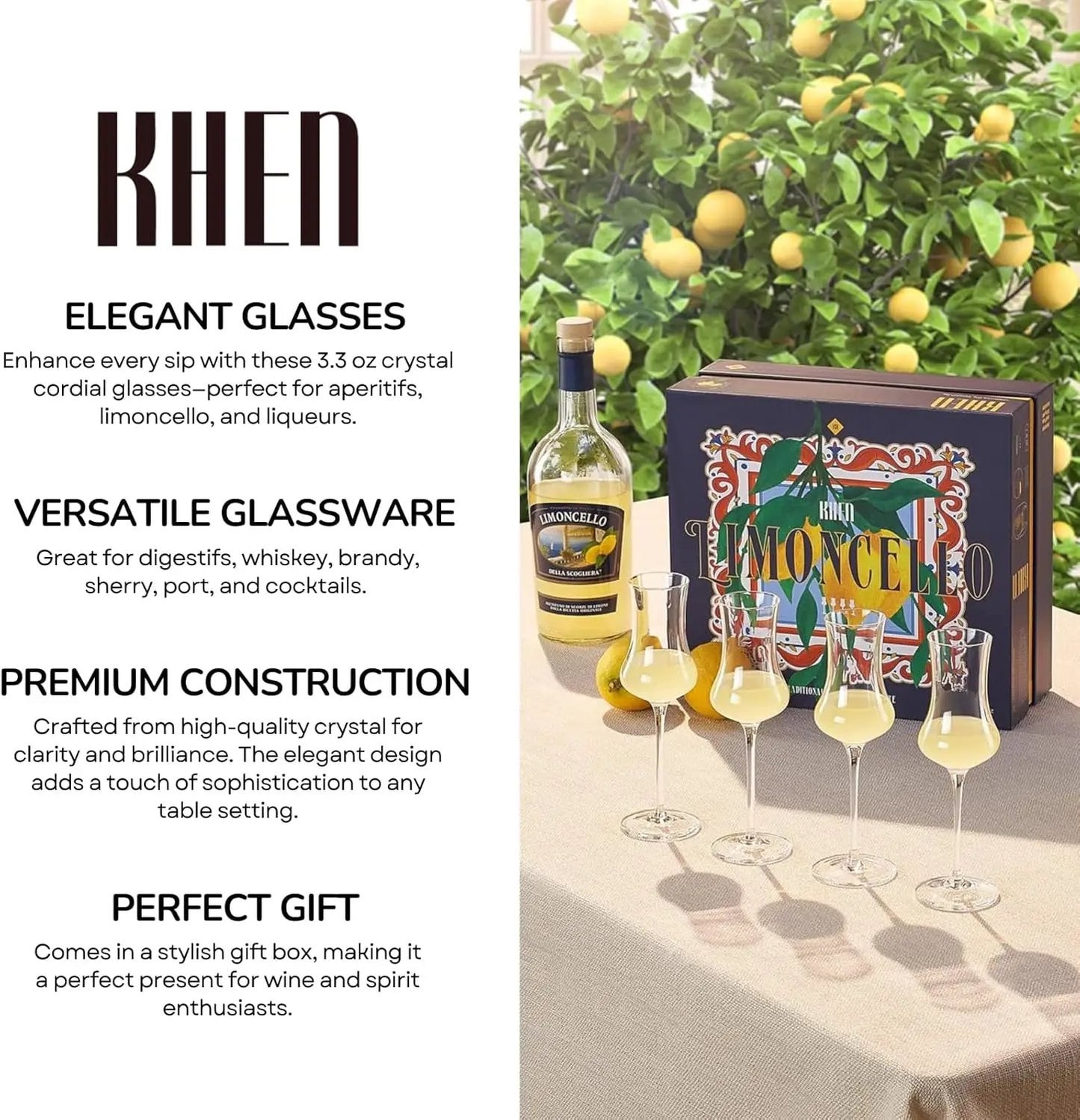Specialty Limoncello Cocktail Glassware, Set of 4 from PriceLows™