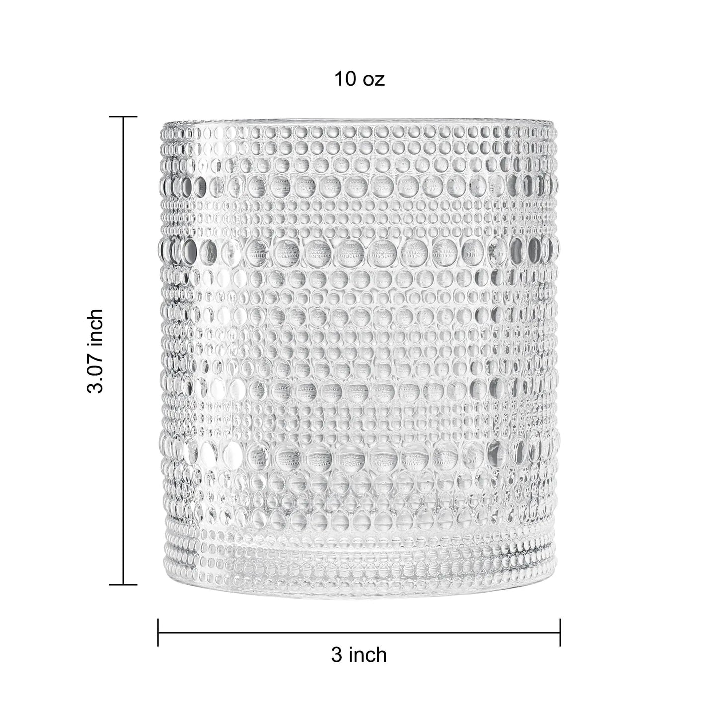 Khen Hobnail Drinking Glasses with Straws | Clear Colors | Set of 12 from PriceLows™